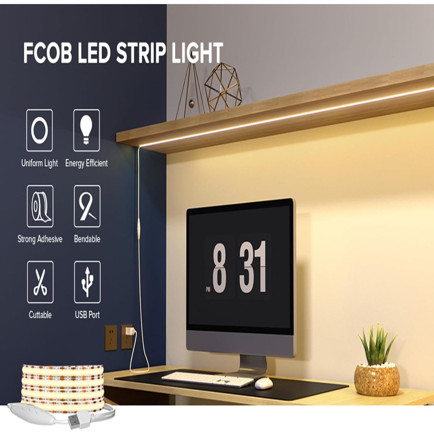 Tira de Luz LED Flexible 2.00m USB SHENZEN 3000K Dimmable