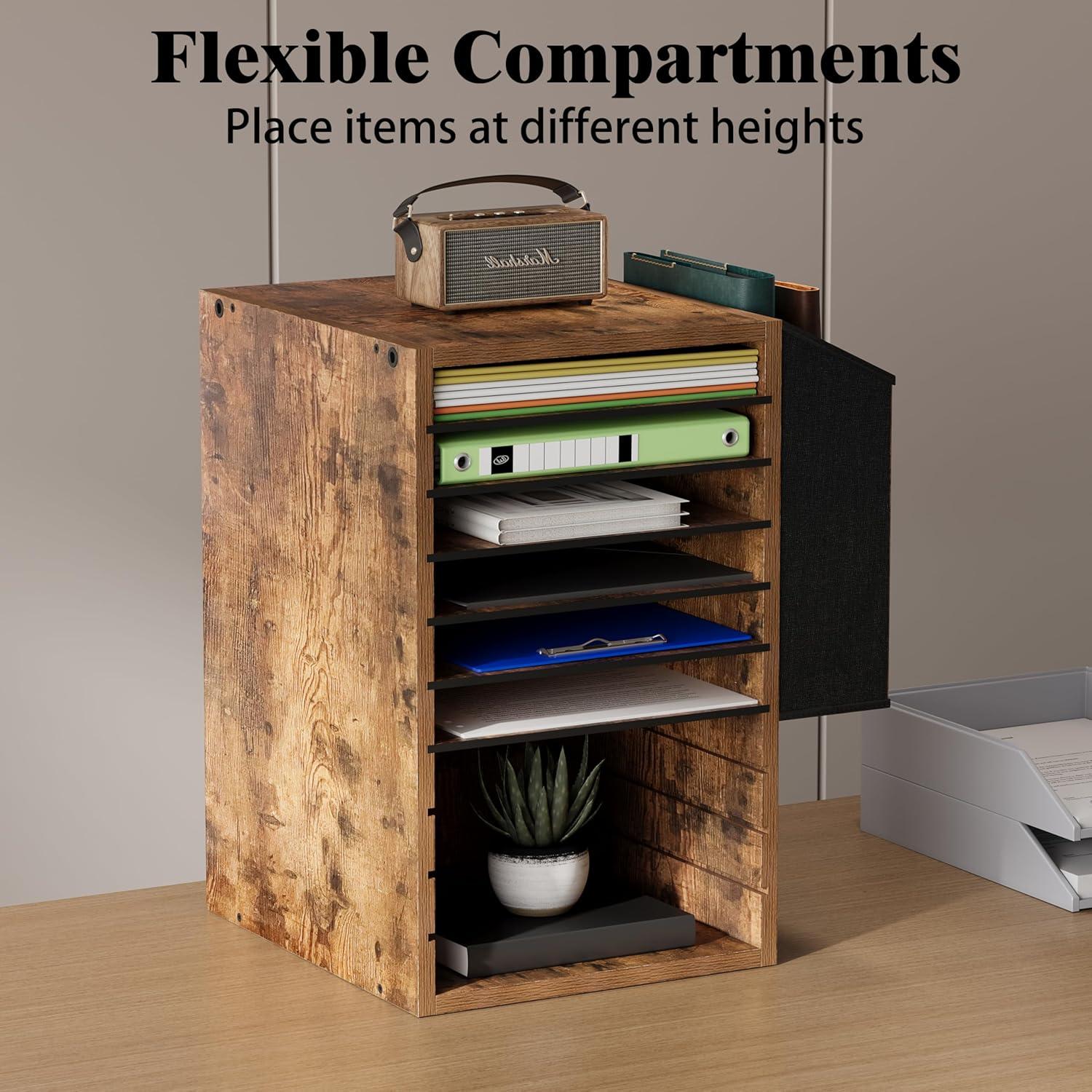 Organizador de Papel de Oficina Unionly 10 Compartimentos Marrón