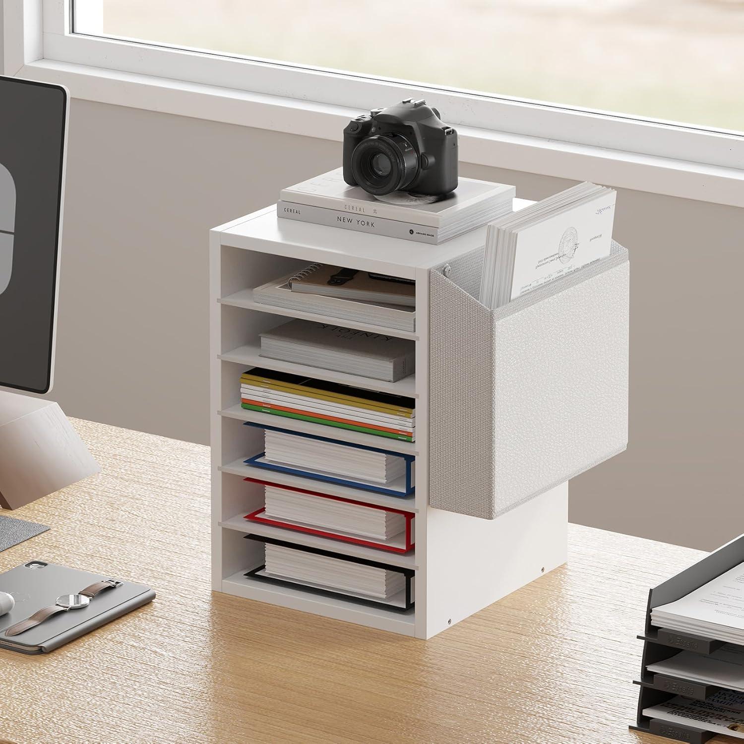 Organizador de Papel Ajustable Unionly 6 Niveles Blanco