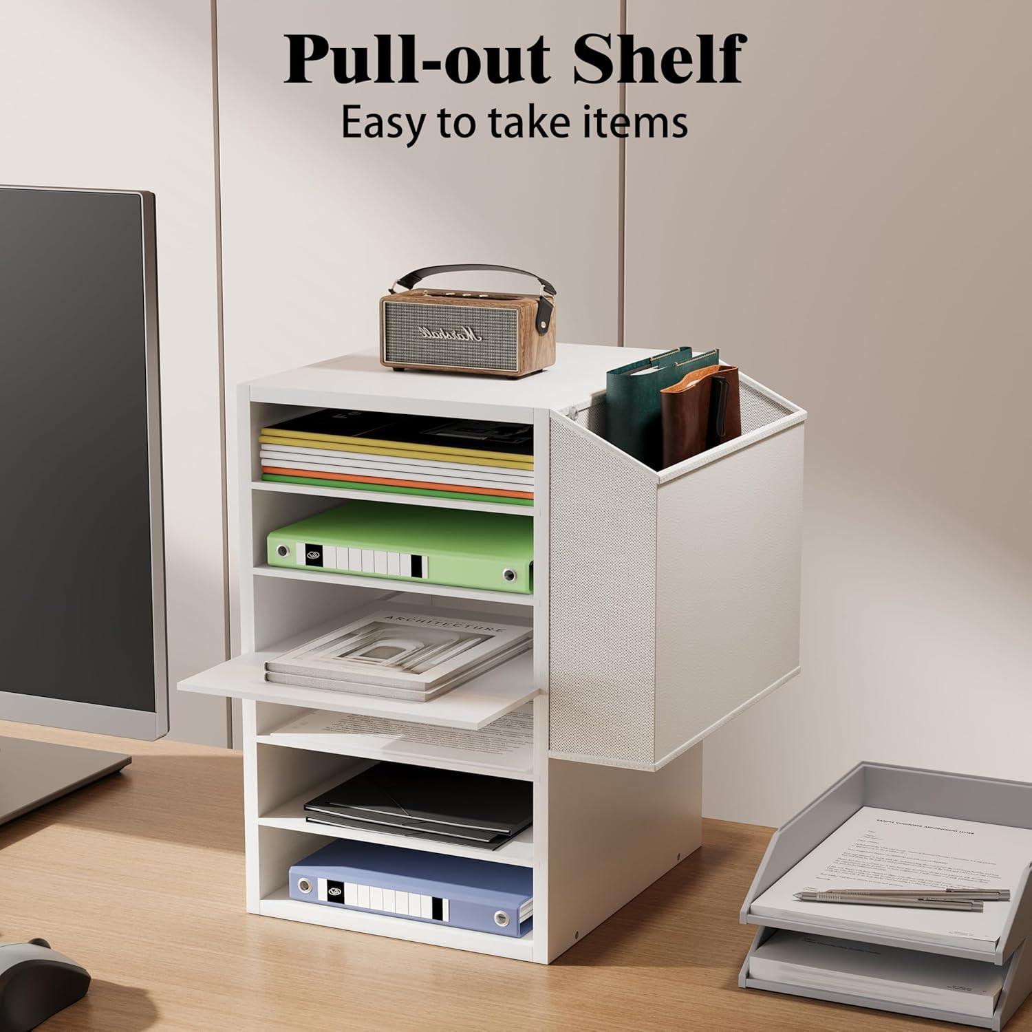 Organizador de Papel Ajustable Unionly 6 Niveles Blanco