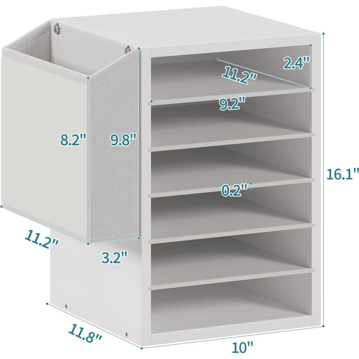Organizador de Papel Ajustable Unionly 6 Niveles Blanco