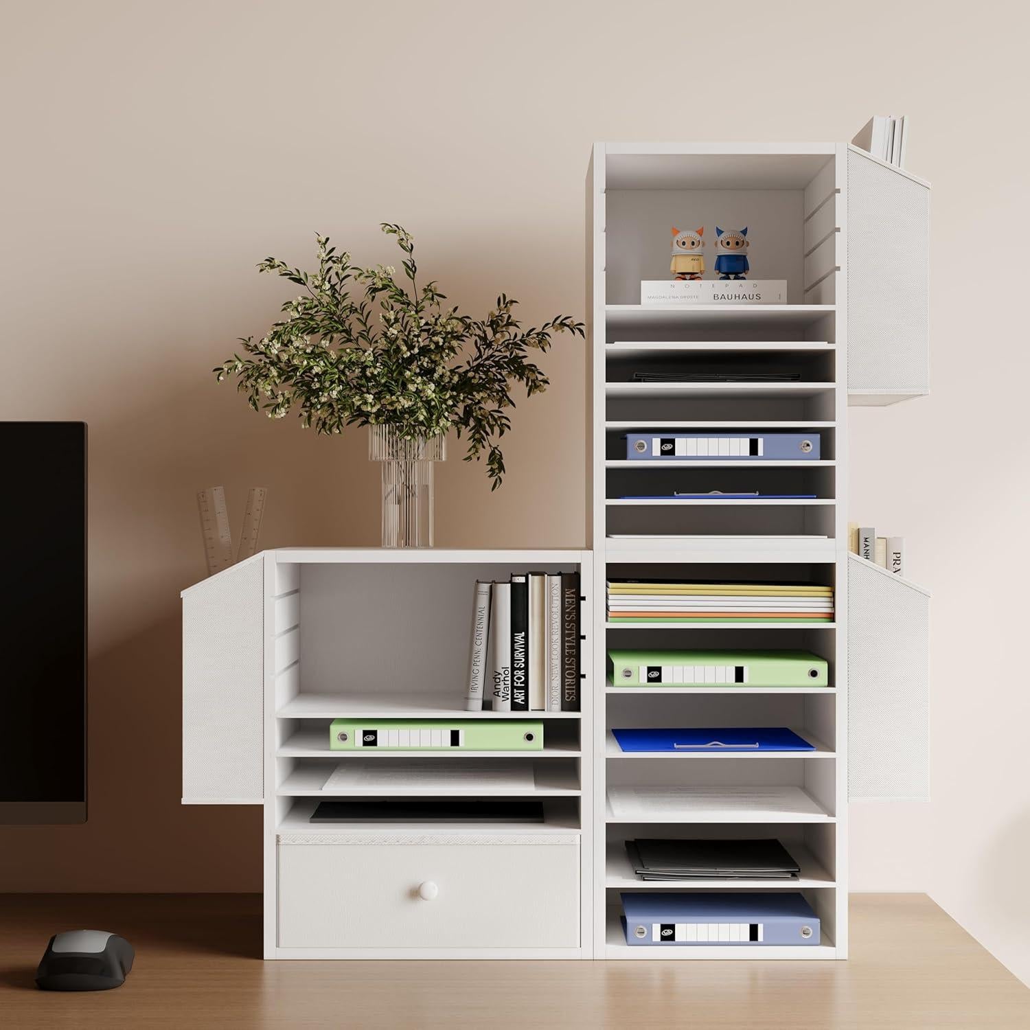 Organizador de Papel Ajustable Unionly 6 Niveles Blanco