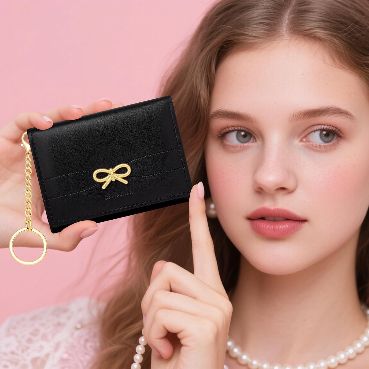 Billetera Trifolio YINHEXI para Mujeres con Lazo y RFID - Negra