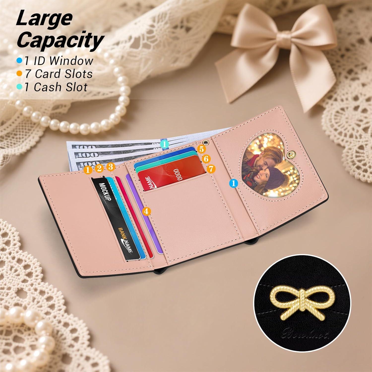 Billetera Trifolio YINHEXI para Mujeres con Lazo y RFID - Negra