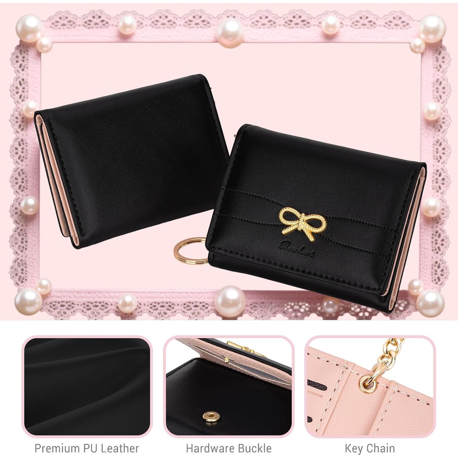 Billetera Trifolio YINHEXI para Mujeres con Lazo y RFID - Negra