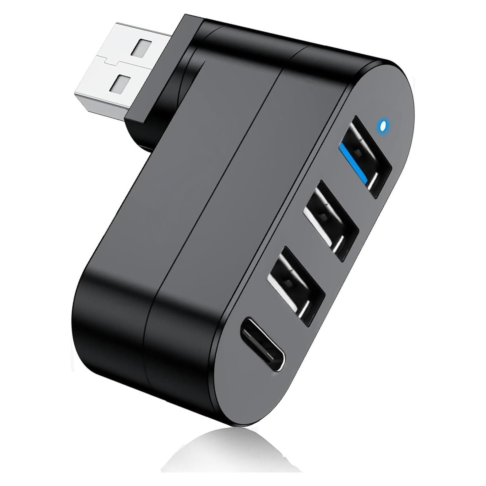 Hub USB 3.0 4 Puertos MVBOONE con USB C y Rotación 90°/180°