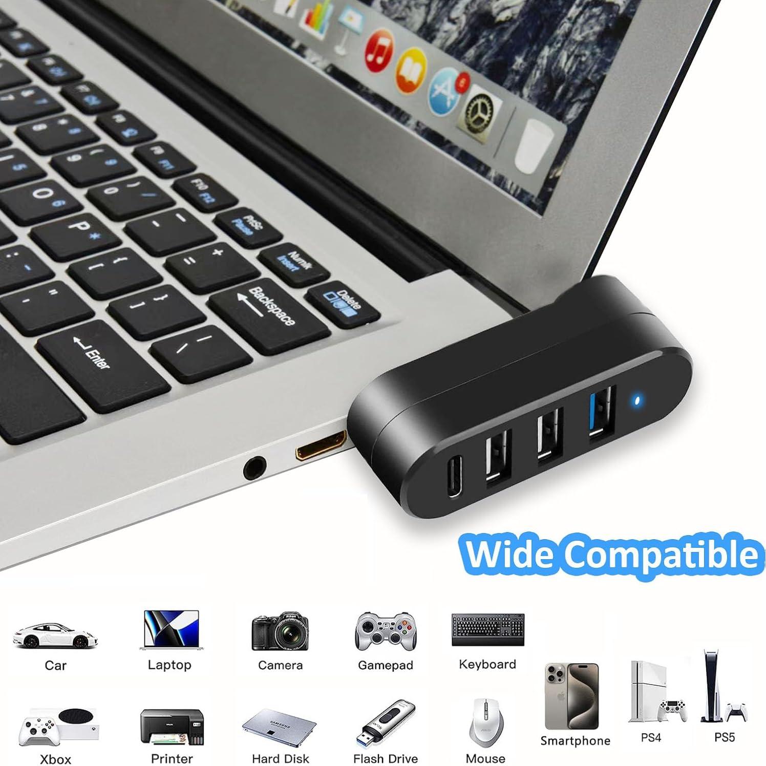 Hub USB 3.0 4 Puertos MVBOONE con USB C y Rotación 90°/180°