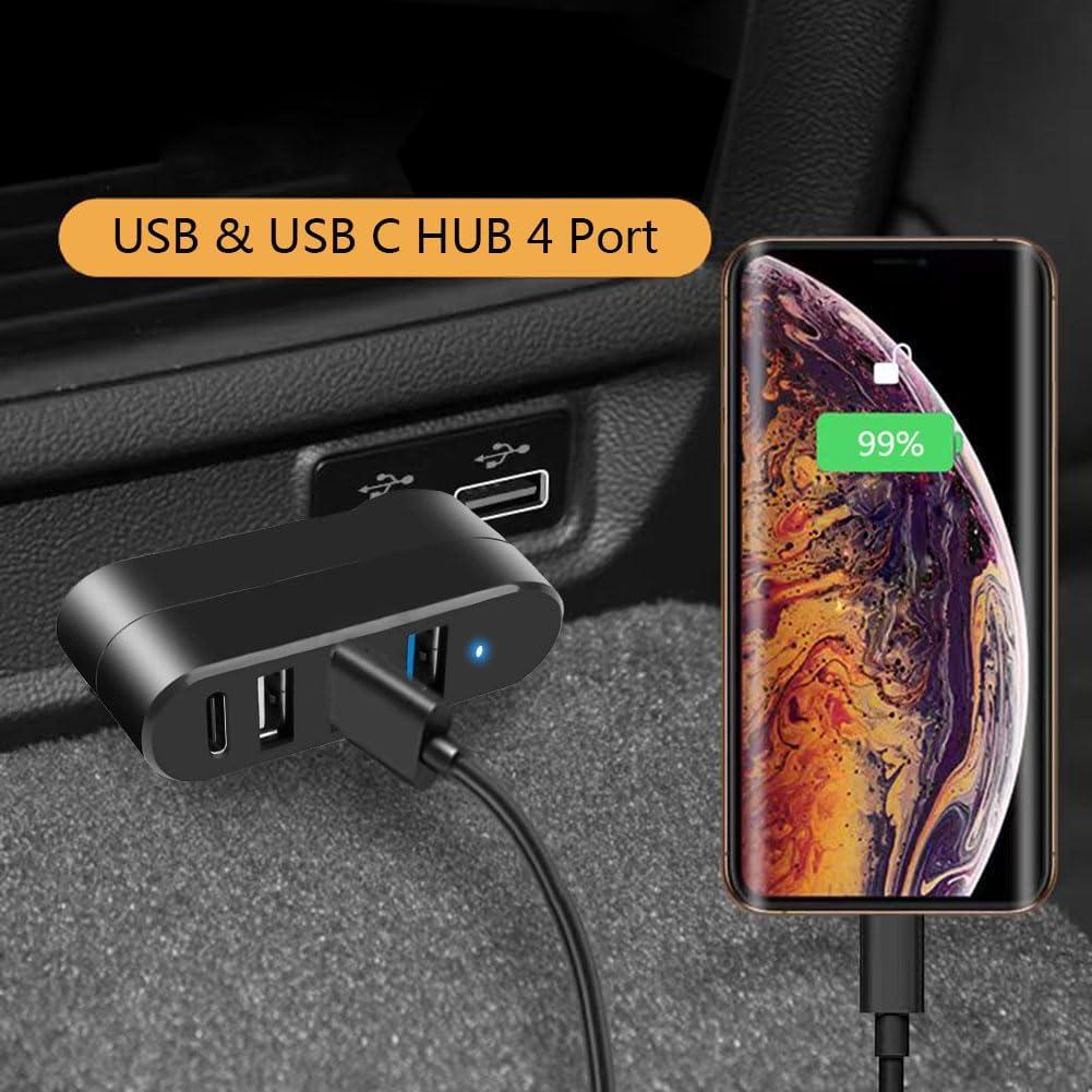 Hub USB 3.0 4 Puertos MVBOONE con USB C y Rotación 90°/180°