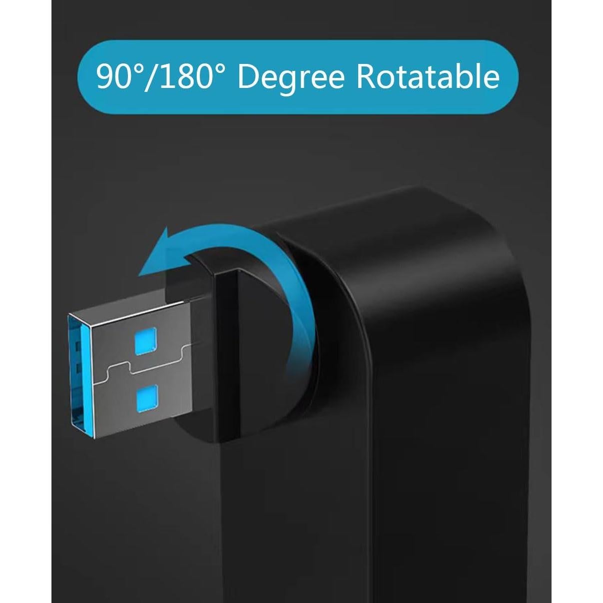 Hub USB 3.0 4 Puertos MVBOONE con USB C y Rotación 90°/180°