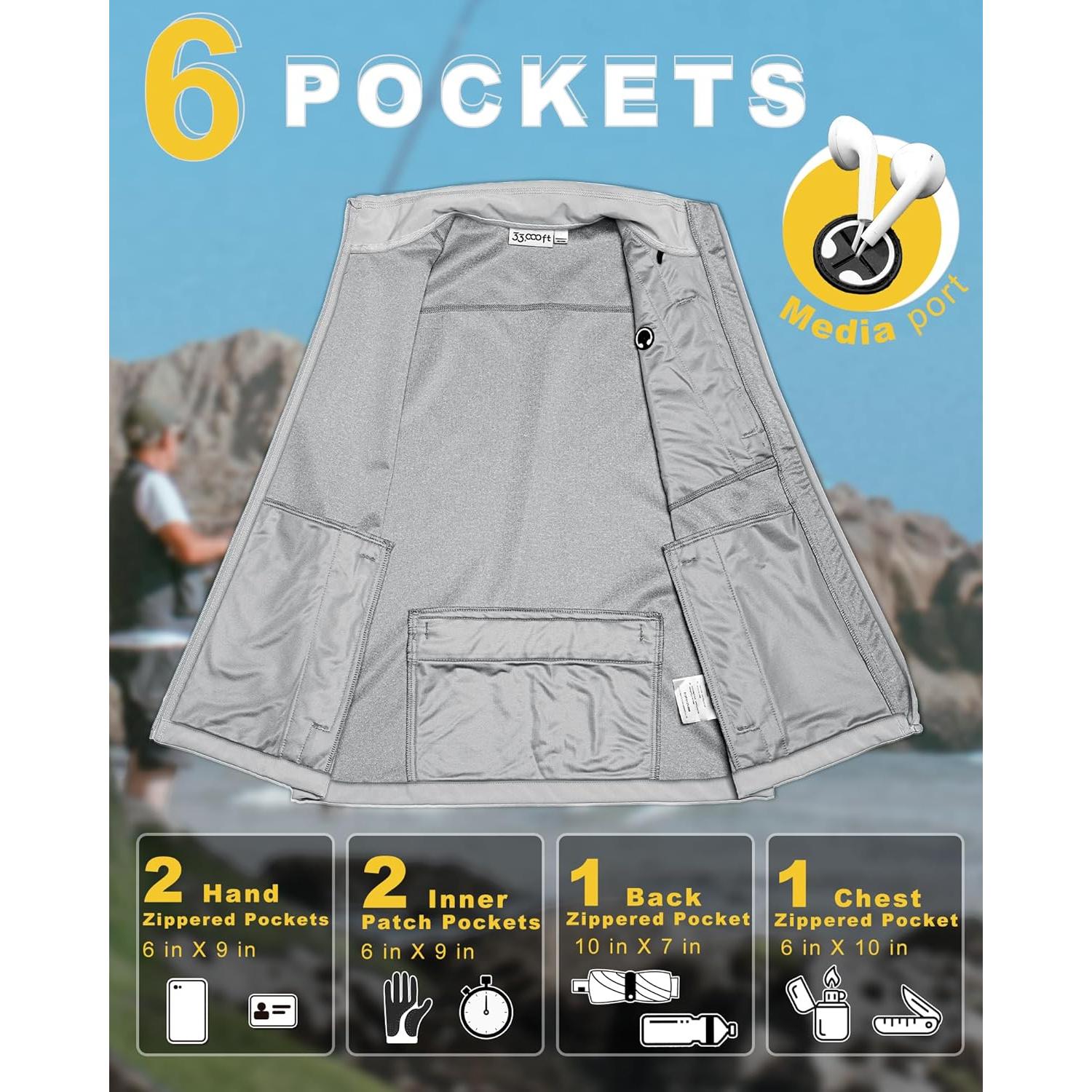 Chaleco de golf 33,000ft para hombres a prueba de viento