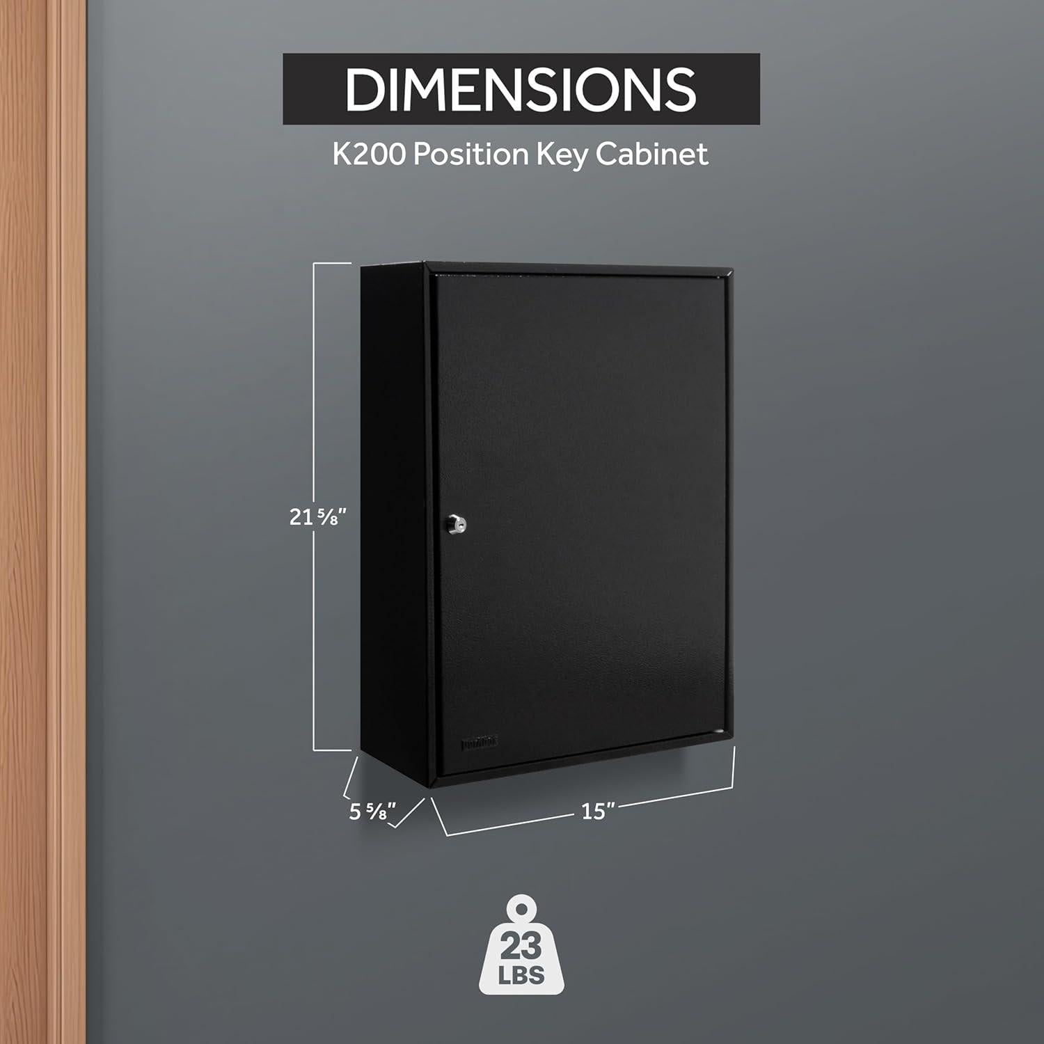 Gabinete de Llaves Durabox 200 Posiciones Negro - Acero Resistente