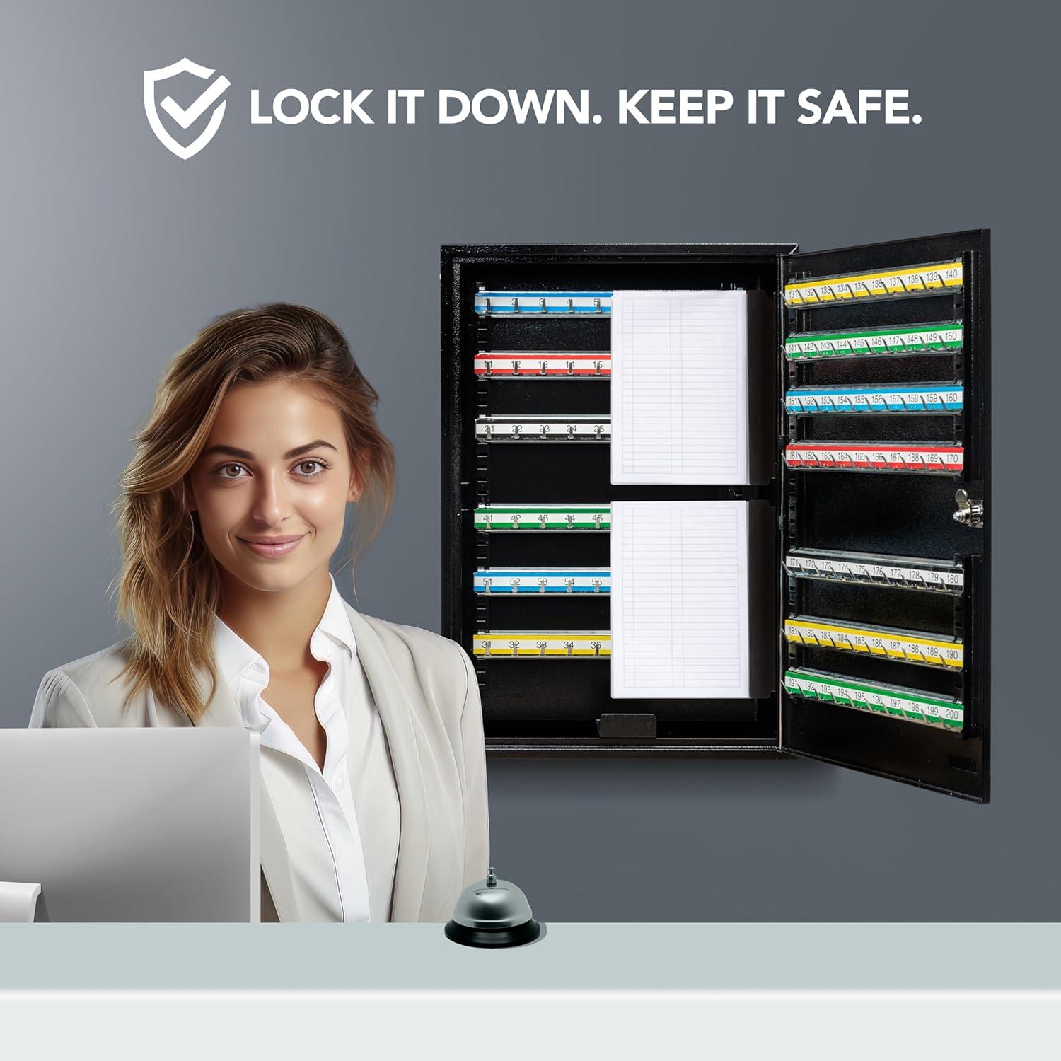 Gabinete de Llaves Durabox 200 Posiciones Negro - Acero Resistente