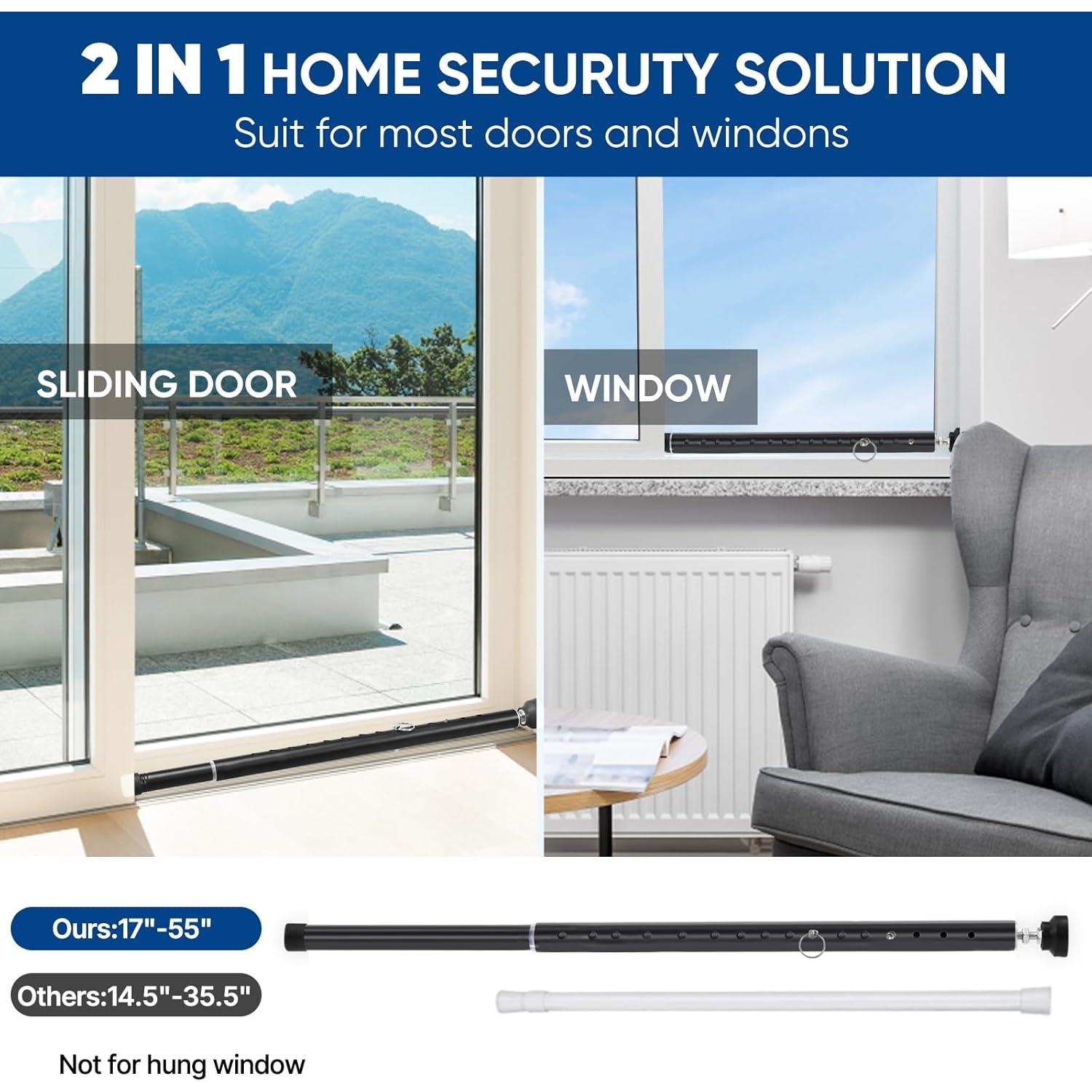 Barra de Seguridad Ajustable para Puertas y Ventanas Supforce 43-140 cm