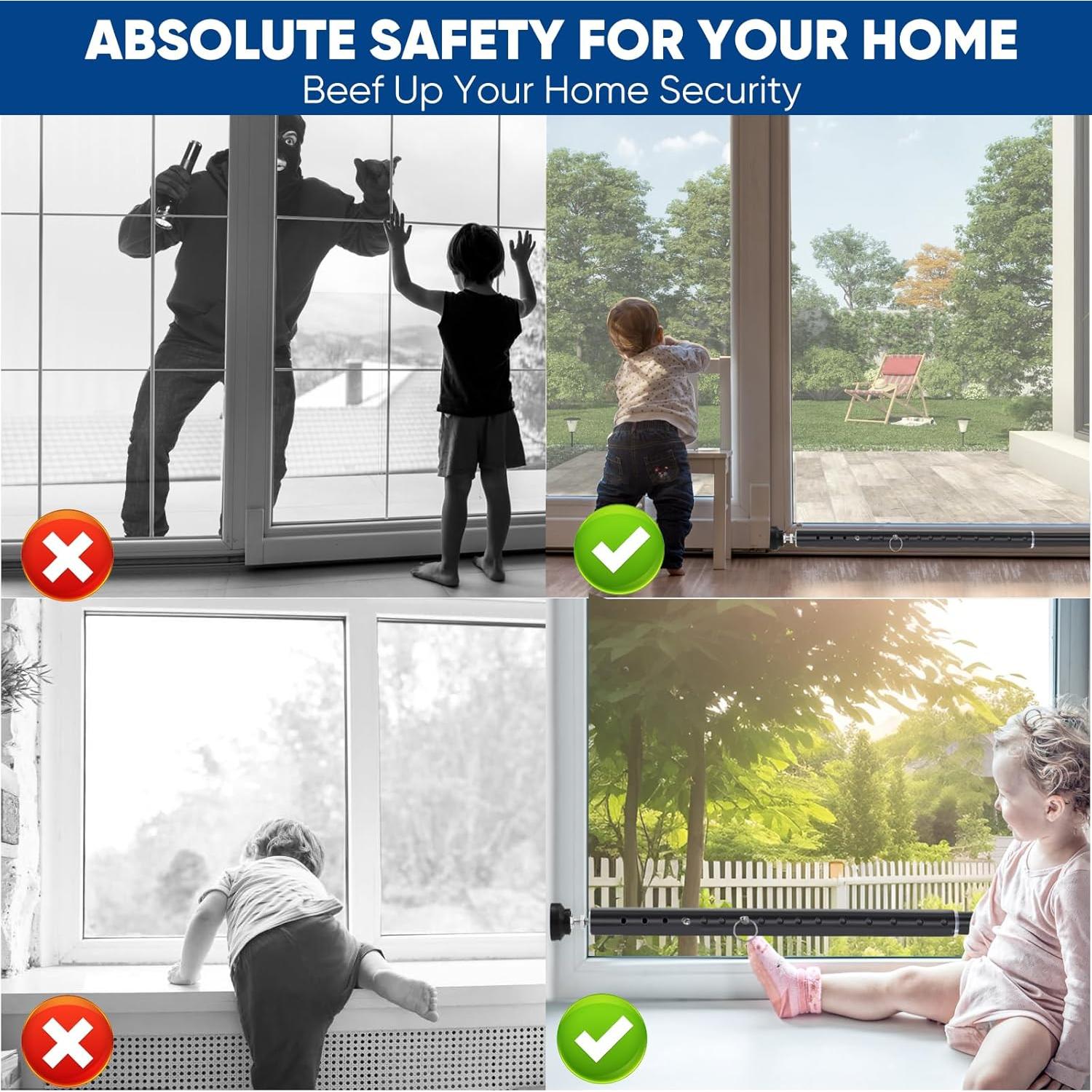 Barra de Seguridad Ajustable para Puertas y Ventanas Supforce 43-140 cm