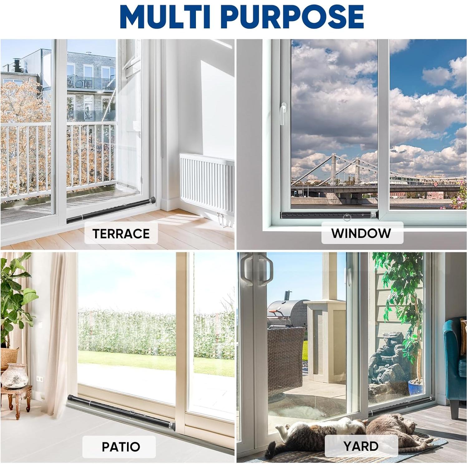 Barra de Seguridad Ajustable para Puertas y Ventanas Supforce 43-140 cm