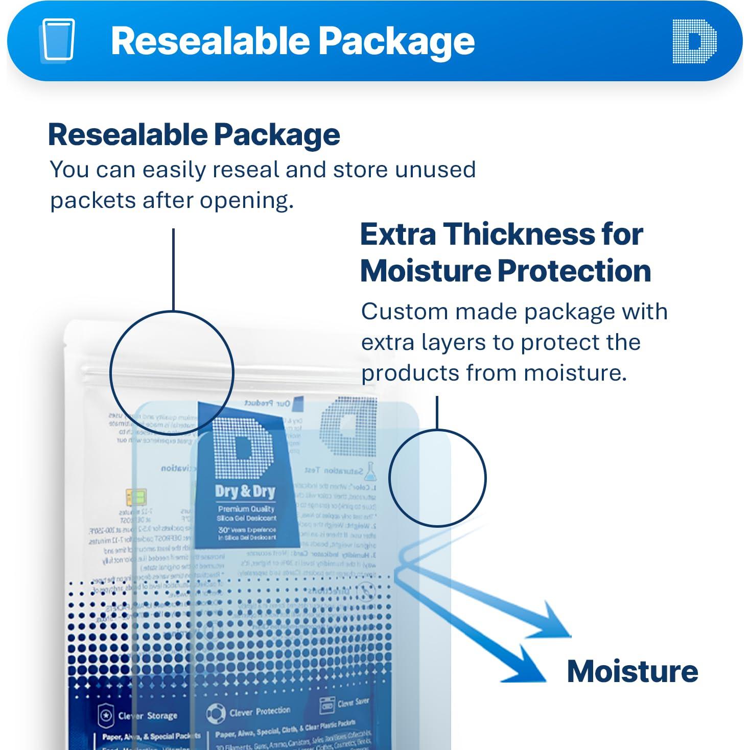 Paquetes de Gel de Sílice Seco y Seco - 30 Paquetes de 5g