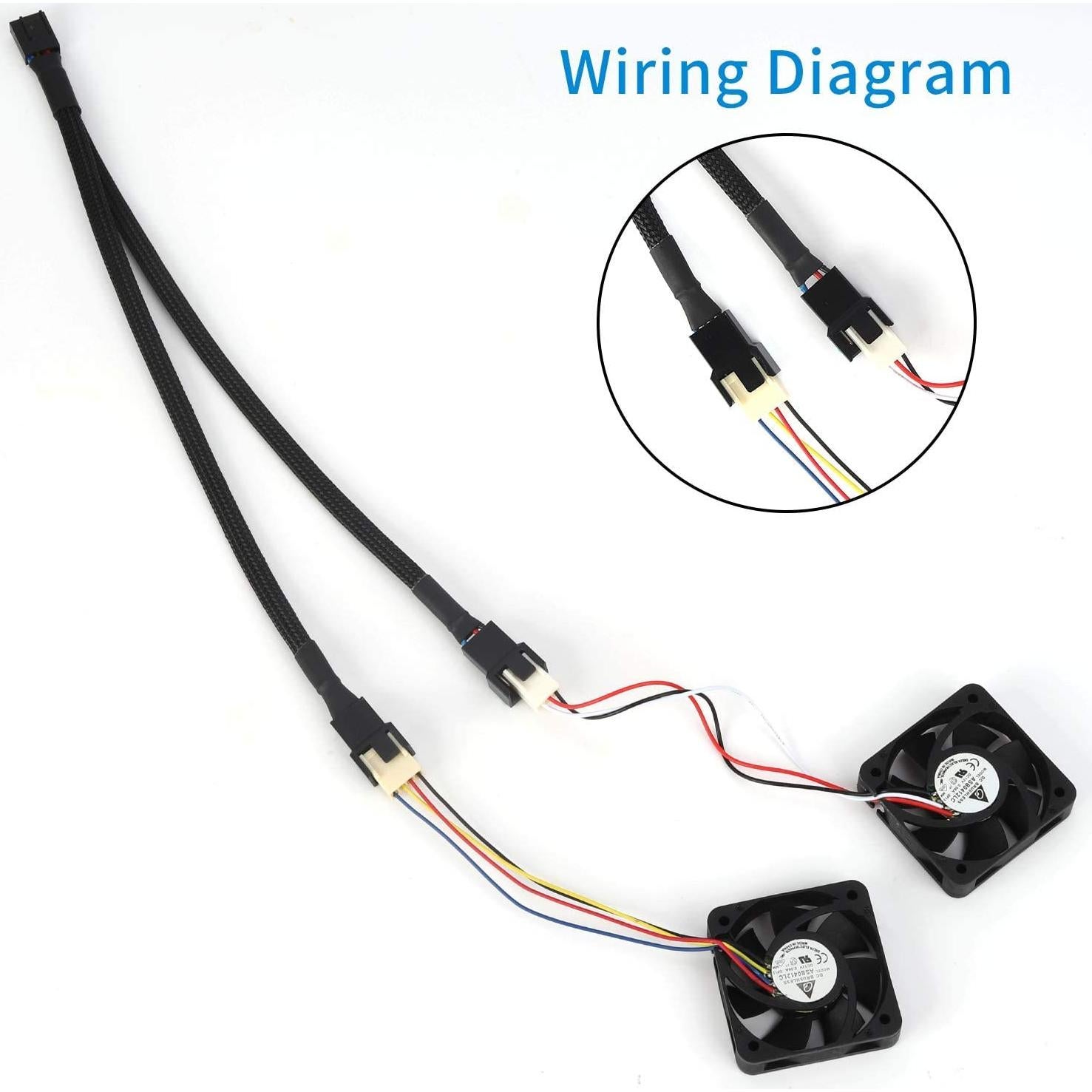 Cable Divisor de Ventilador PWM Aypzuke 1 a 2 - 3 Paquete