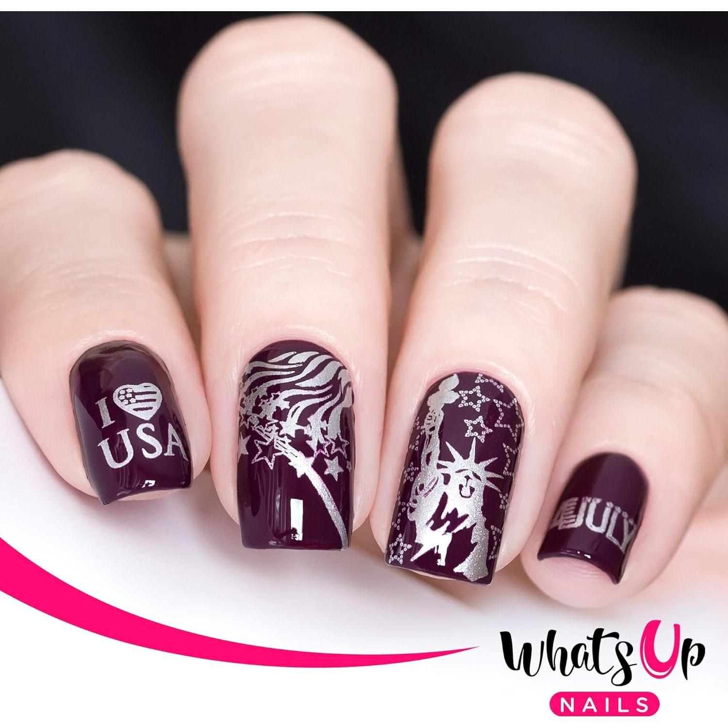 Placas de Estampado Whats Up Nails USA - 2 Piezas B043 B066