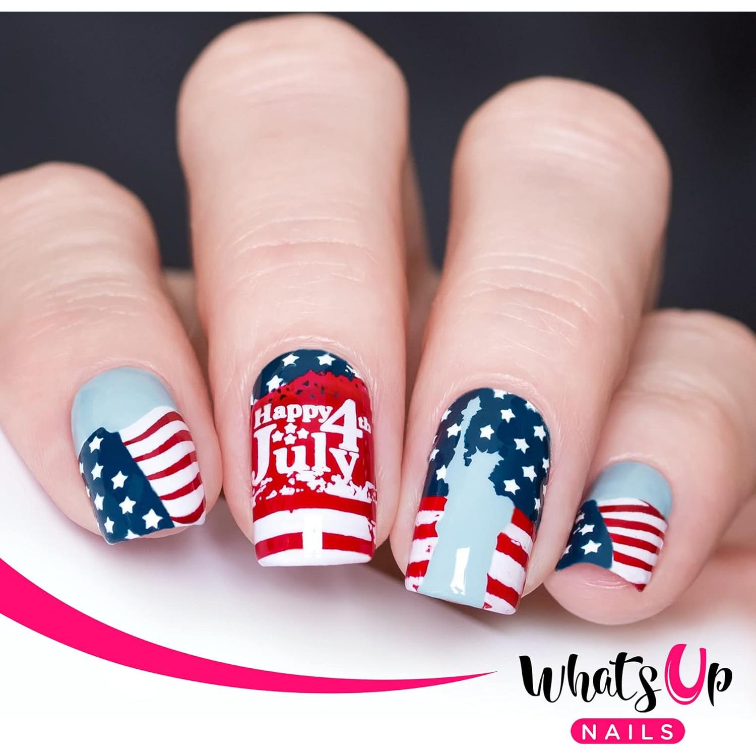 Placas de Estampado Whats Up Nails USA - 2 Piezas B043 B066
