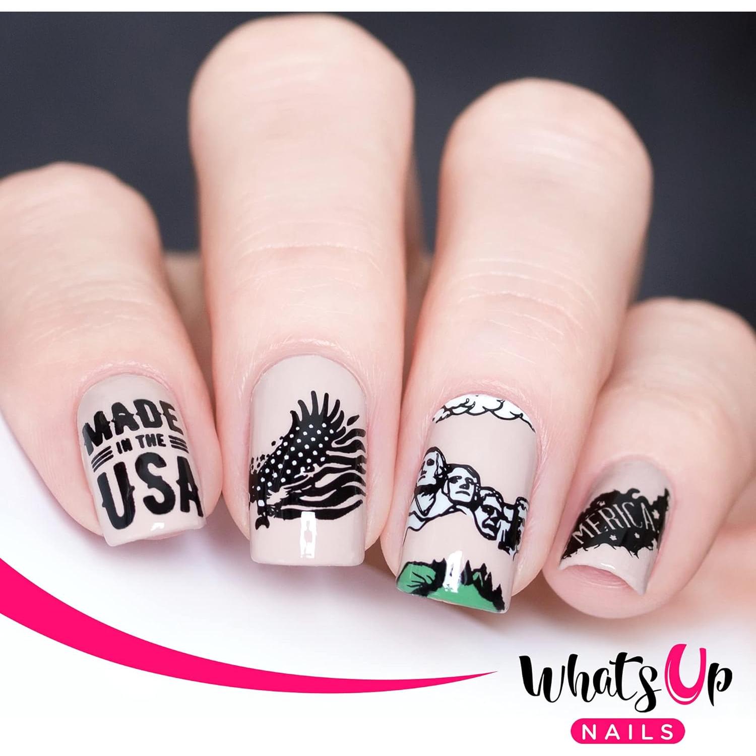 Placas de Estampado Whats Up Nails USA - 2 Piezas B043 B066