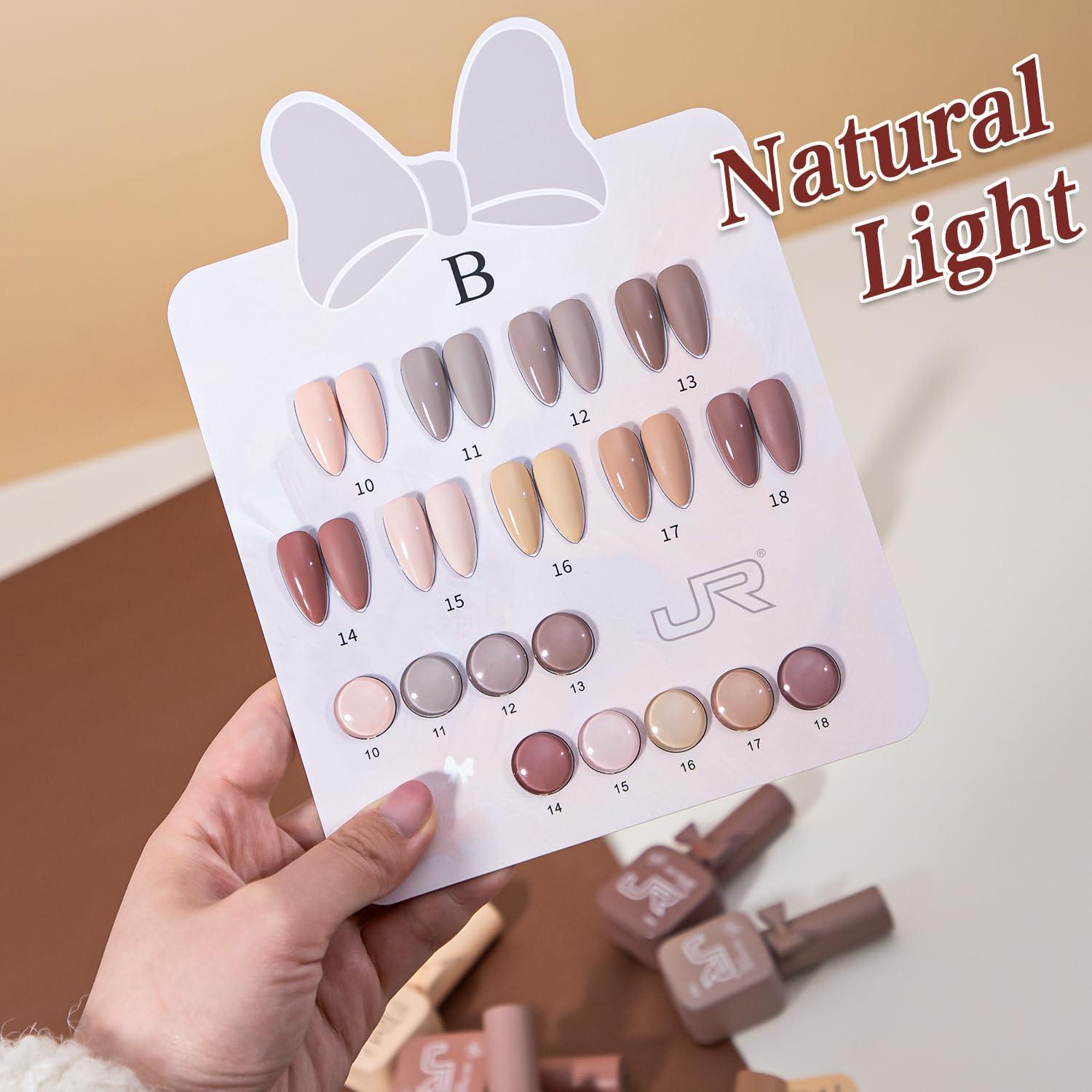 Set de Esmalte de Uñas en Gel JR 9pcs 15ml Tonos Tierra