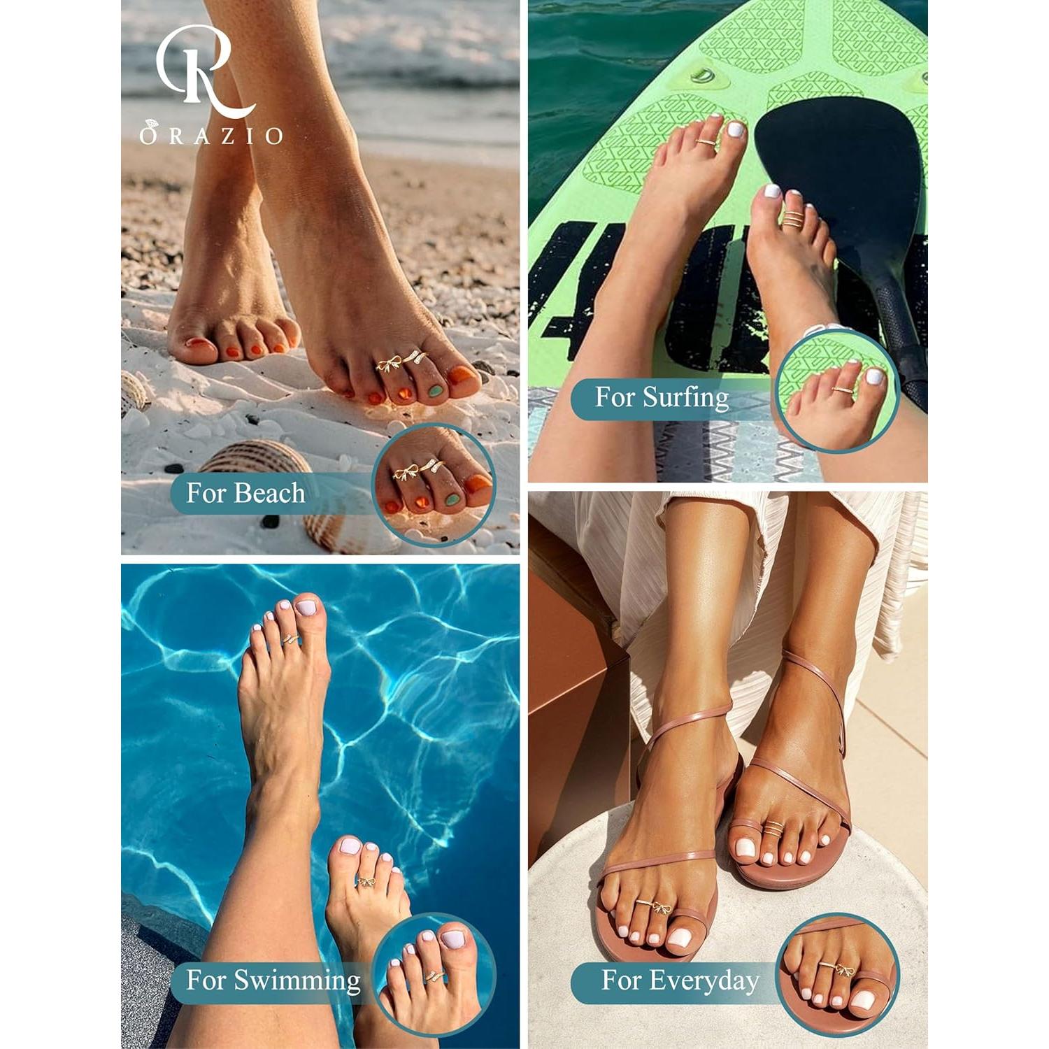 Anillos de Dedo de Oro 14K ORAZIO Ajustables - 4 Piezas