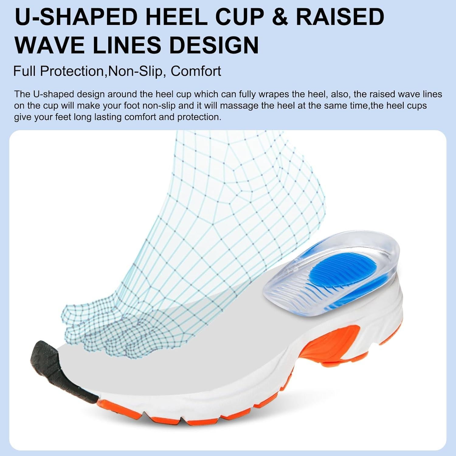 Almohadillas de Talón de Silicona Wonderwin - 4 Piezas Grande