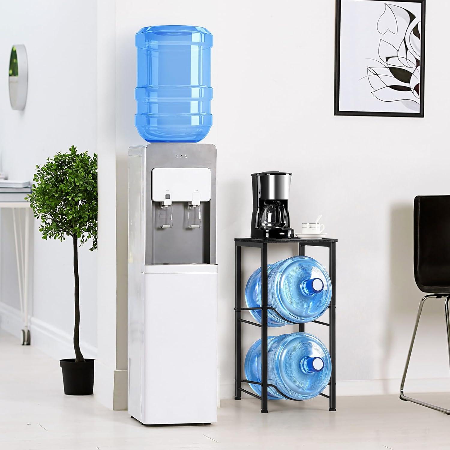 Soporte para Jarras de Agua OYEAL 5 Galones con Estante Negro