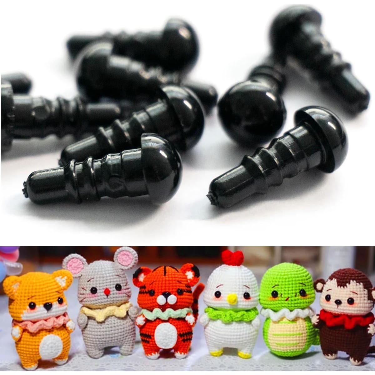 Ojos de Seguridad Tiazey 5mm Negros para Amigurumi y Manualidades