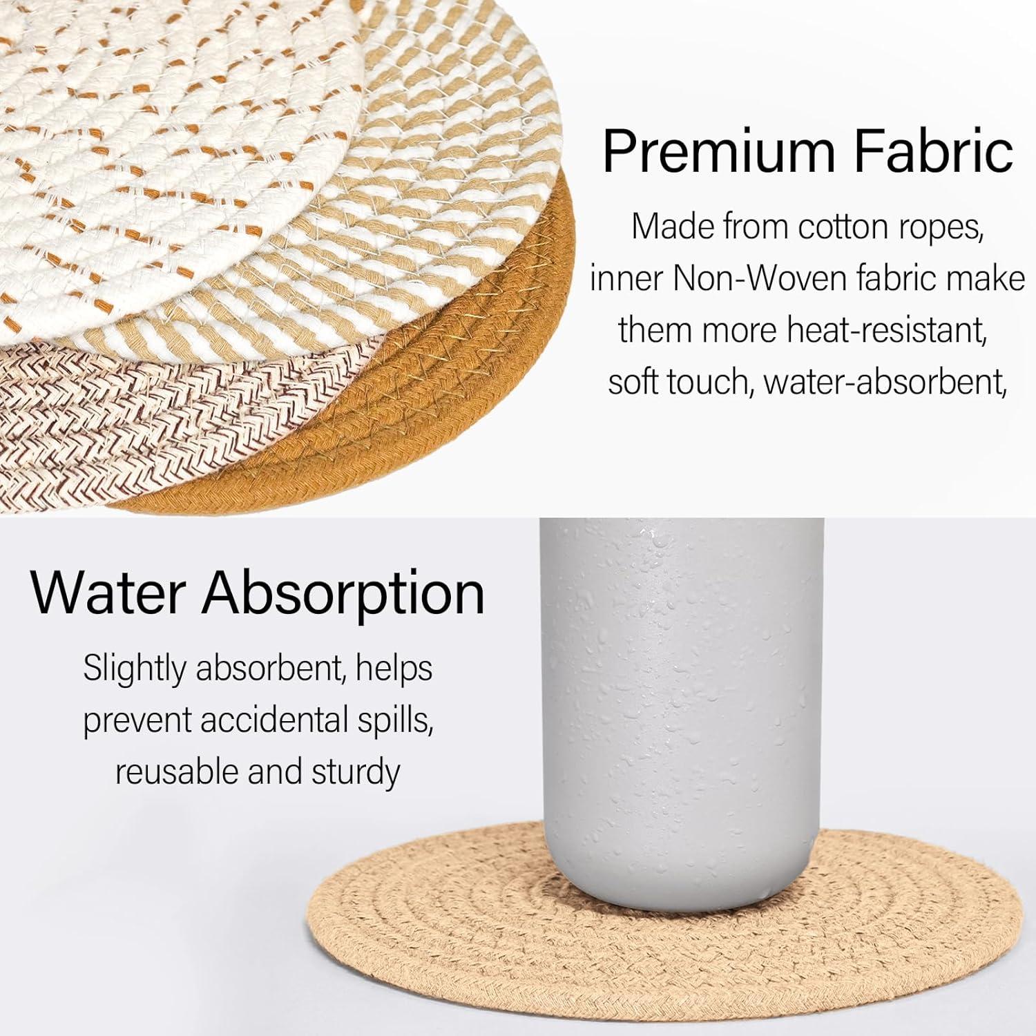 Juego de 12 Trivetes de Algodón ATZNZIK 17.78 cm Resistentes al Calor