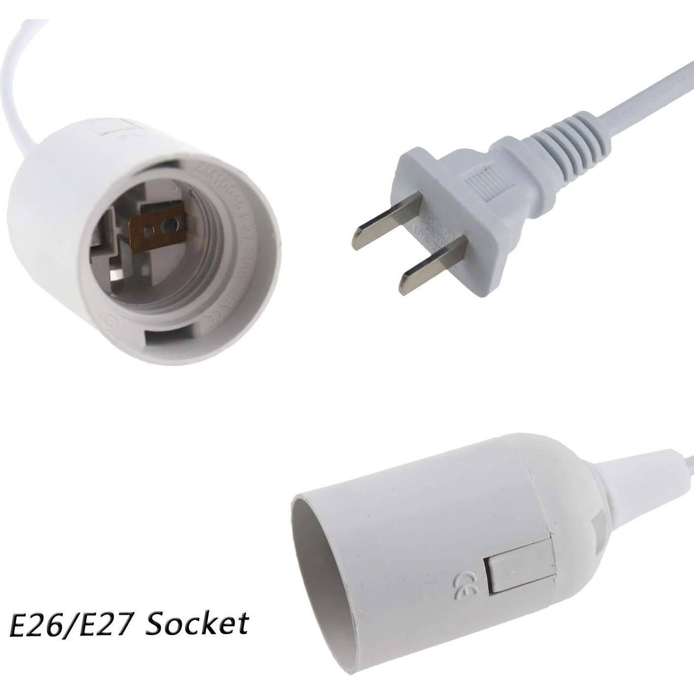 Portalámparas colgante E26/E27 Rextin con cable 4m y interruptor