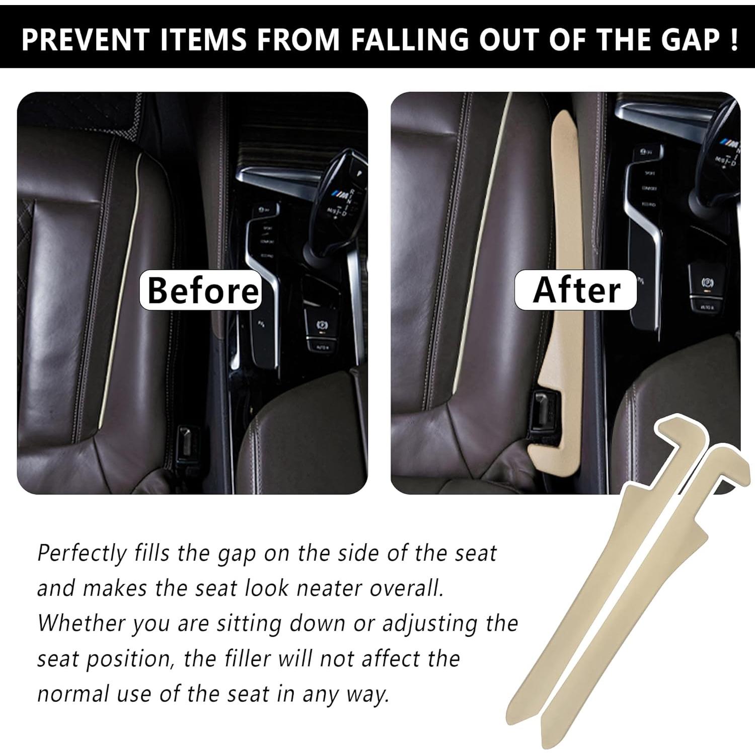Relleno Espacio entre Asientos de Coche Junecarp 2 Piezas Beige