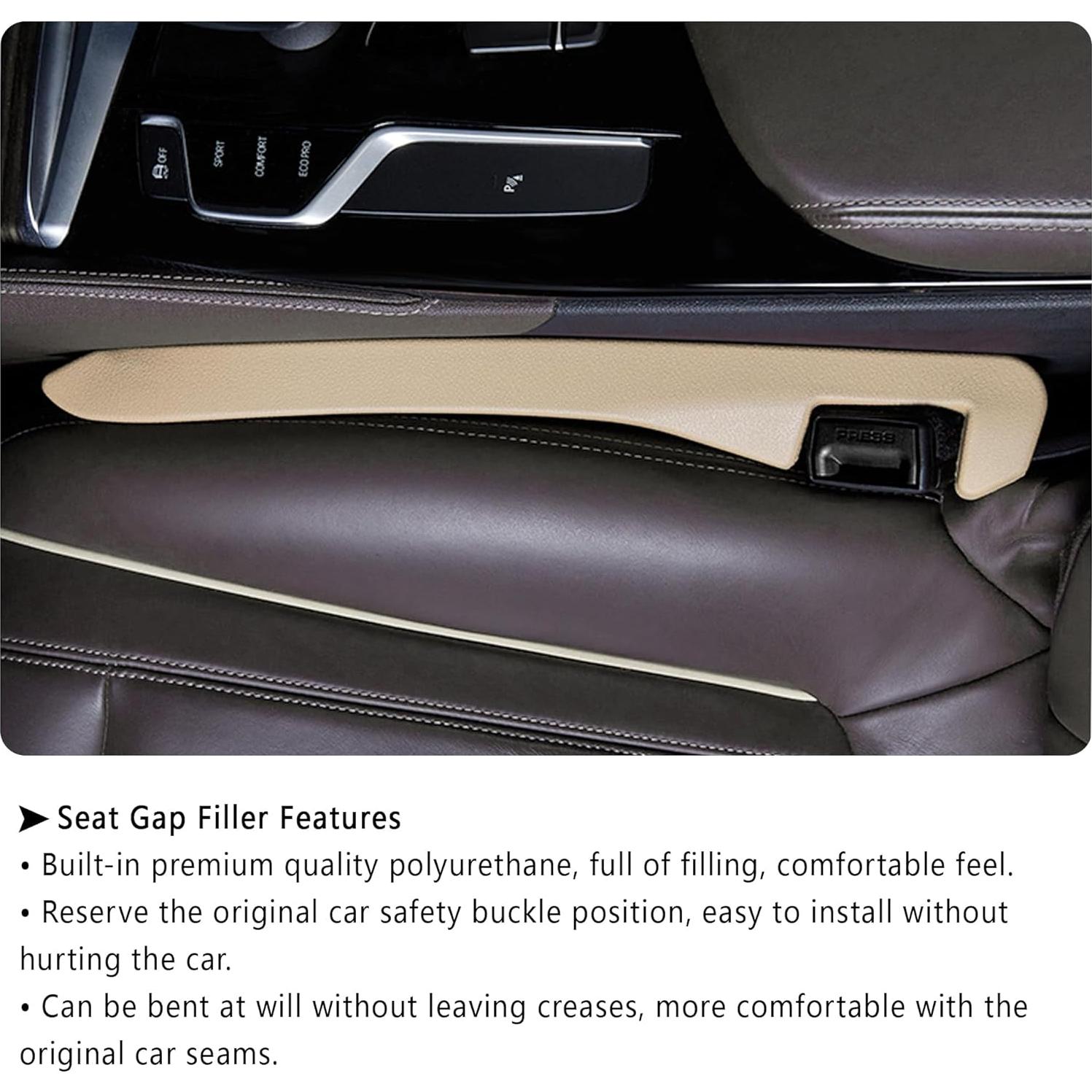 Relleno Espacio entre Asientos de Coche Junecarp 2 Piezas Beige