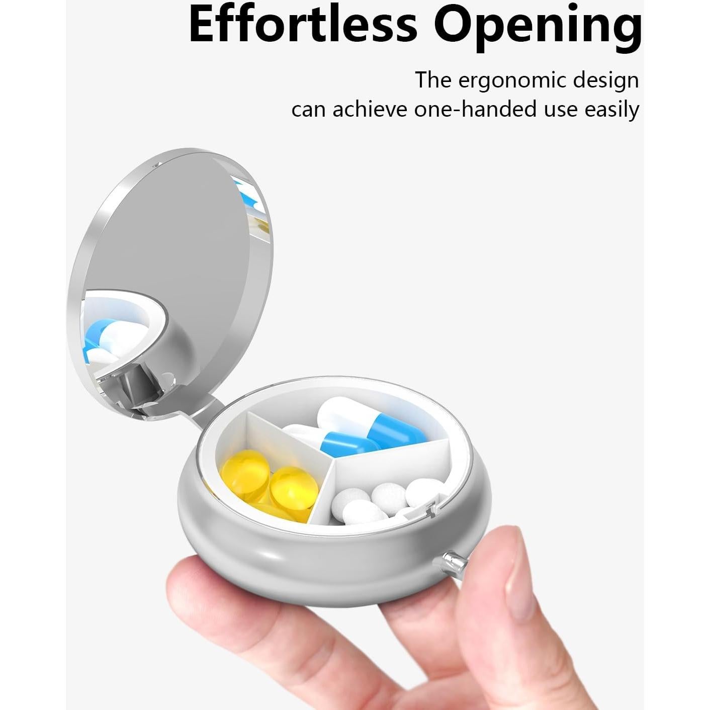 Caja de Pastillas VANCANYOHO Mini 3 Compartimentos Metal 5.08cm