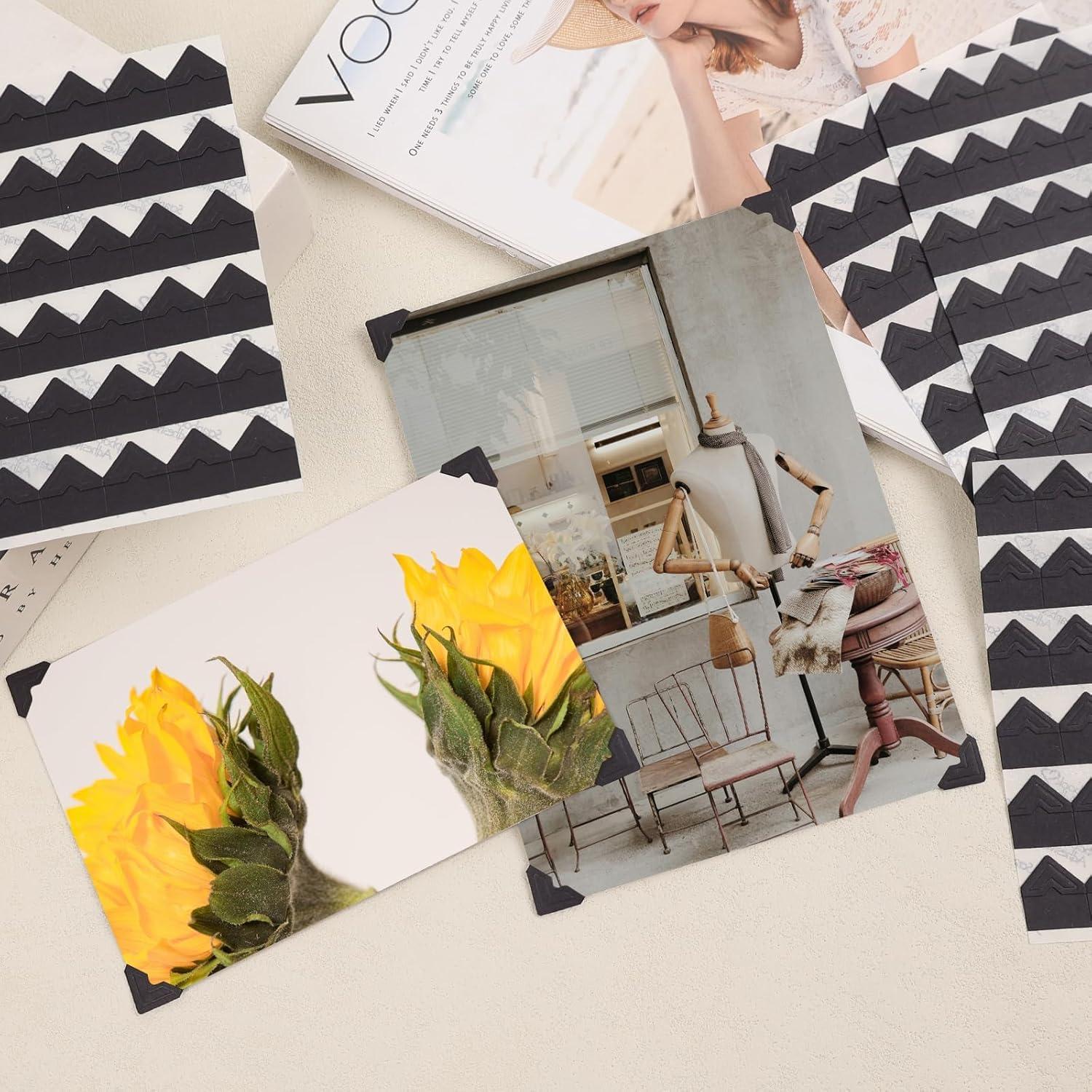 Esquinas de Foto Autoadhesivas Lineco 0.5" (1.27 cm) Negro - 252 Piezas