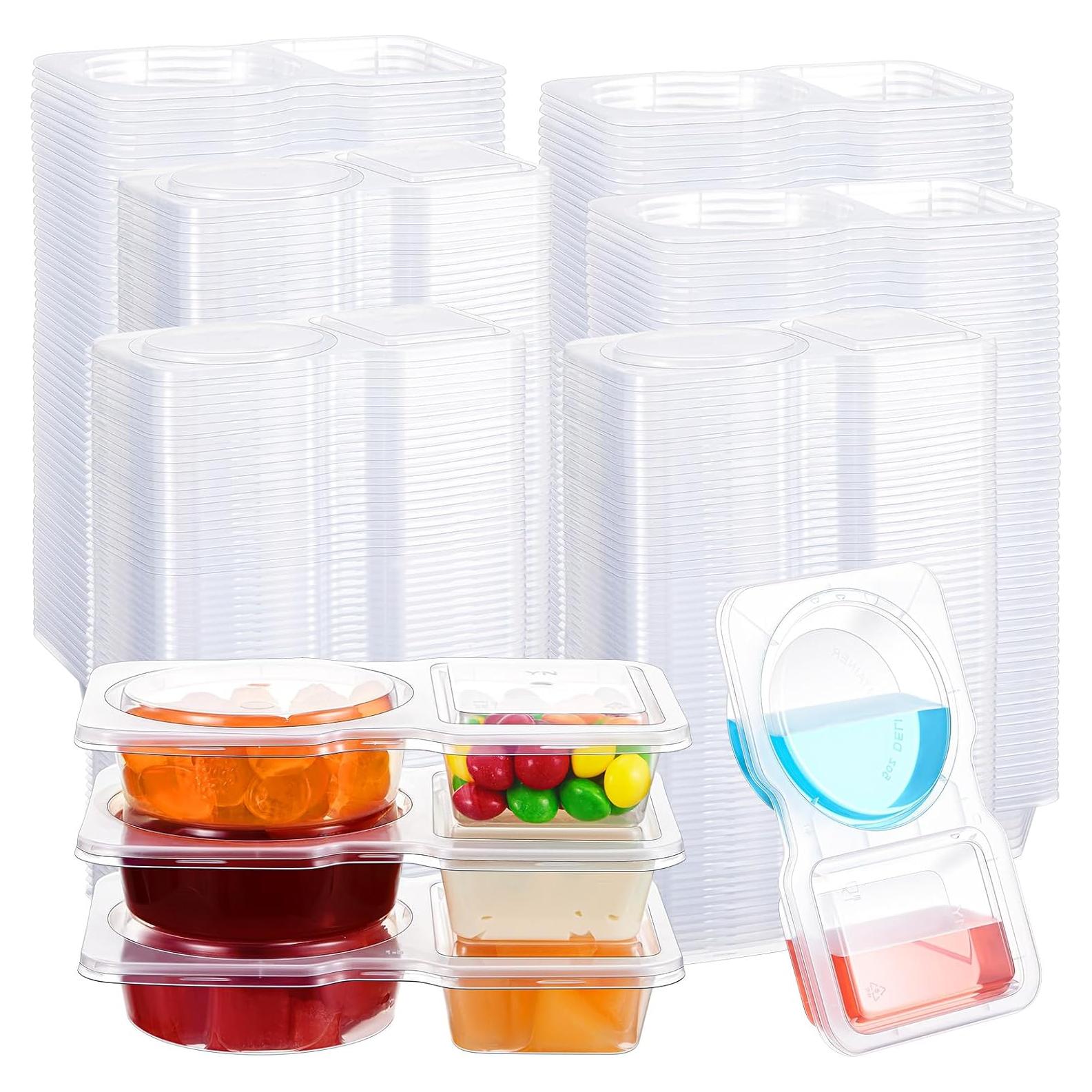 100 Contenedores de Snack Doble Compartimento Blushtier 142ml