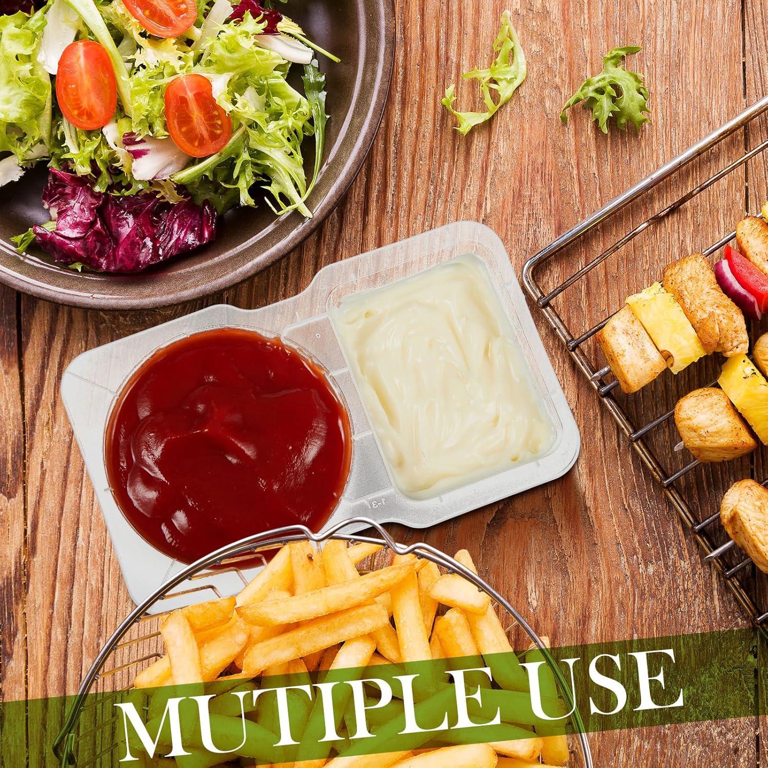 100 Contenedores de Snack Doble Compartimento Blushtier 142ml