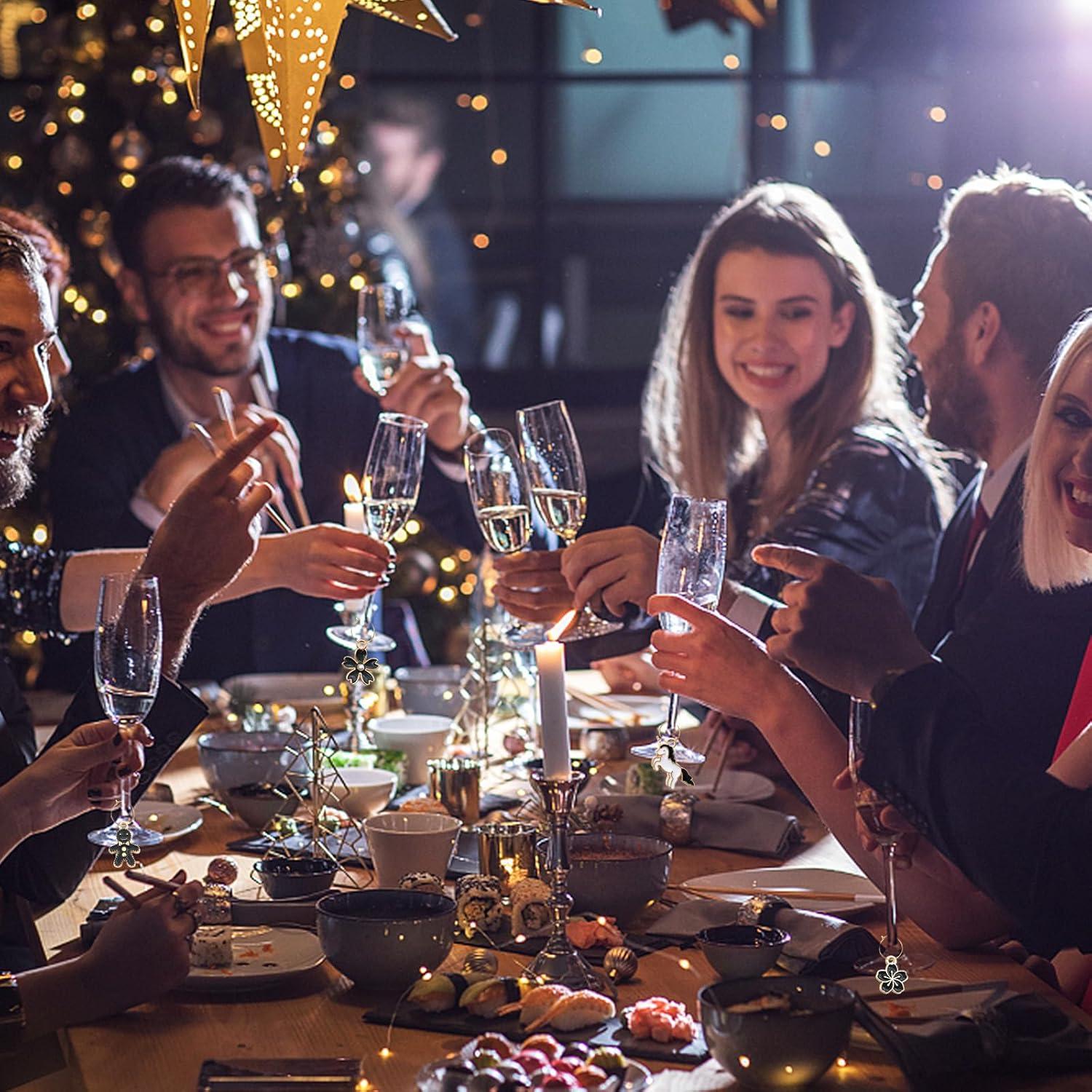 30 Piezas Encantos de Vidrio para Copas de Vino Macepason