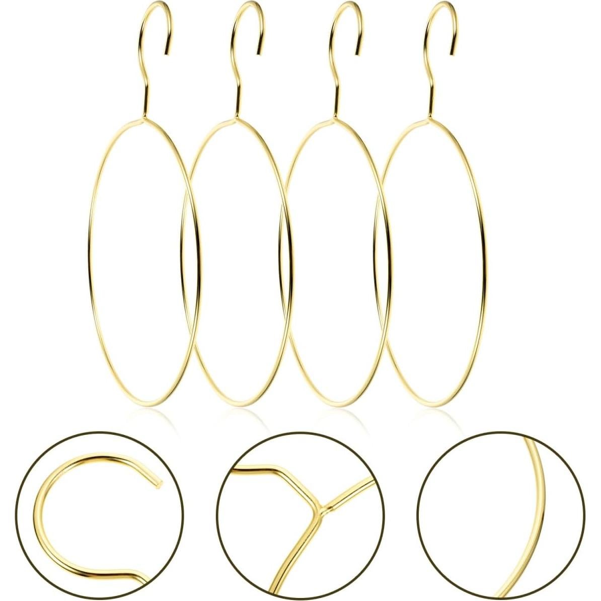 Perchas de Metal Cabilock 4 Pcs Doradas para Bufandas y Cinturones