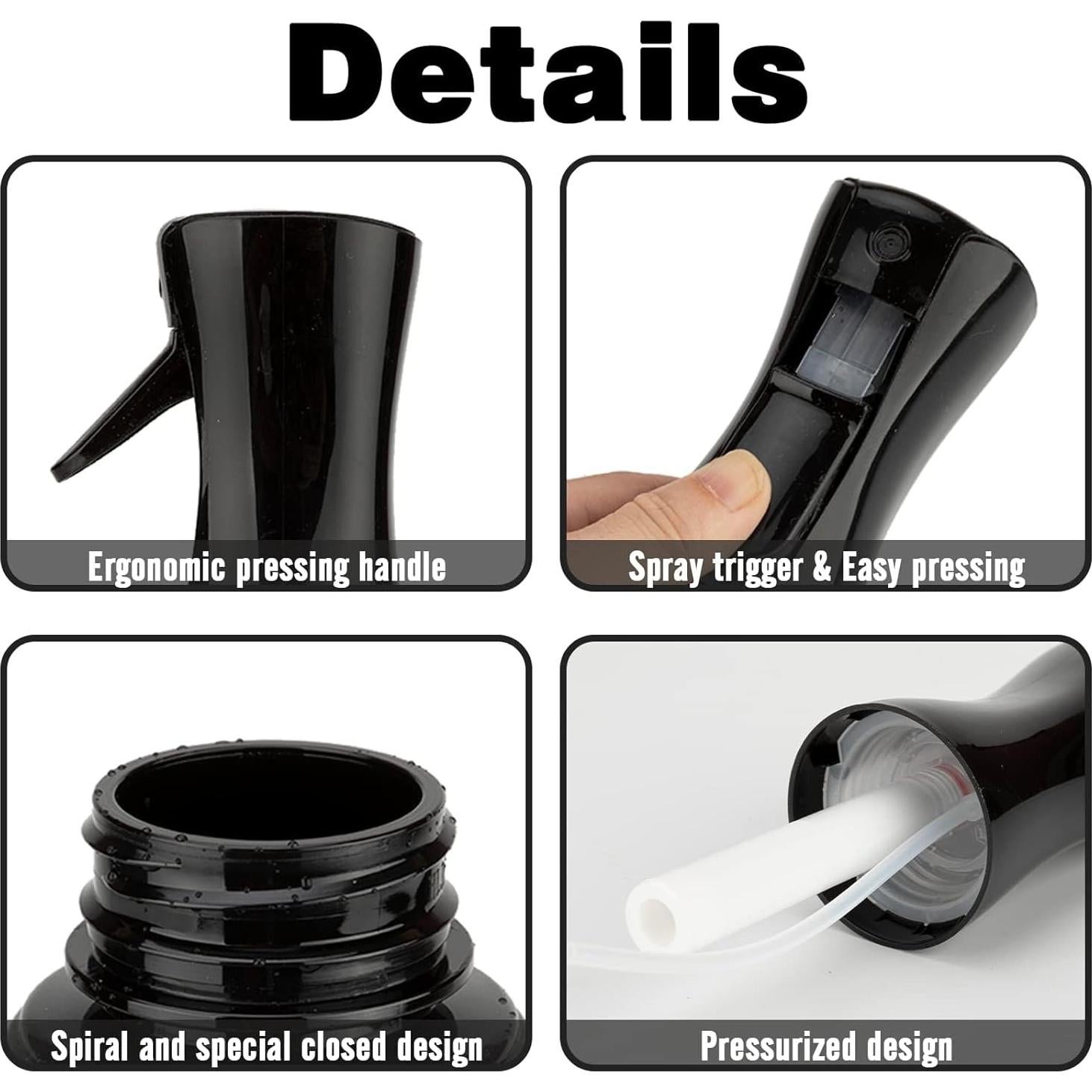 Botella Spray Neblina Ultra Fina 200ml Zuhose Negra