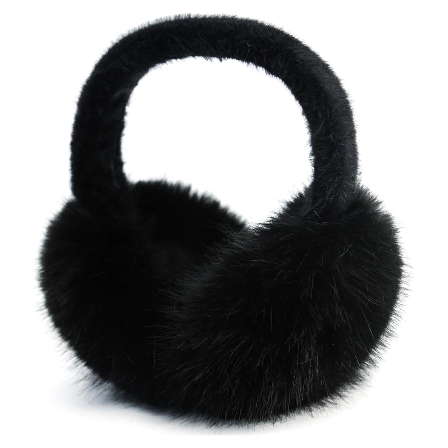 Orejeras de Invierno Plegables para Mujeres - Color Negro