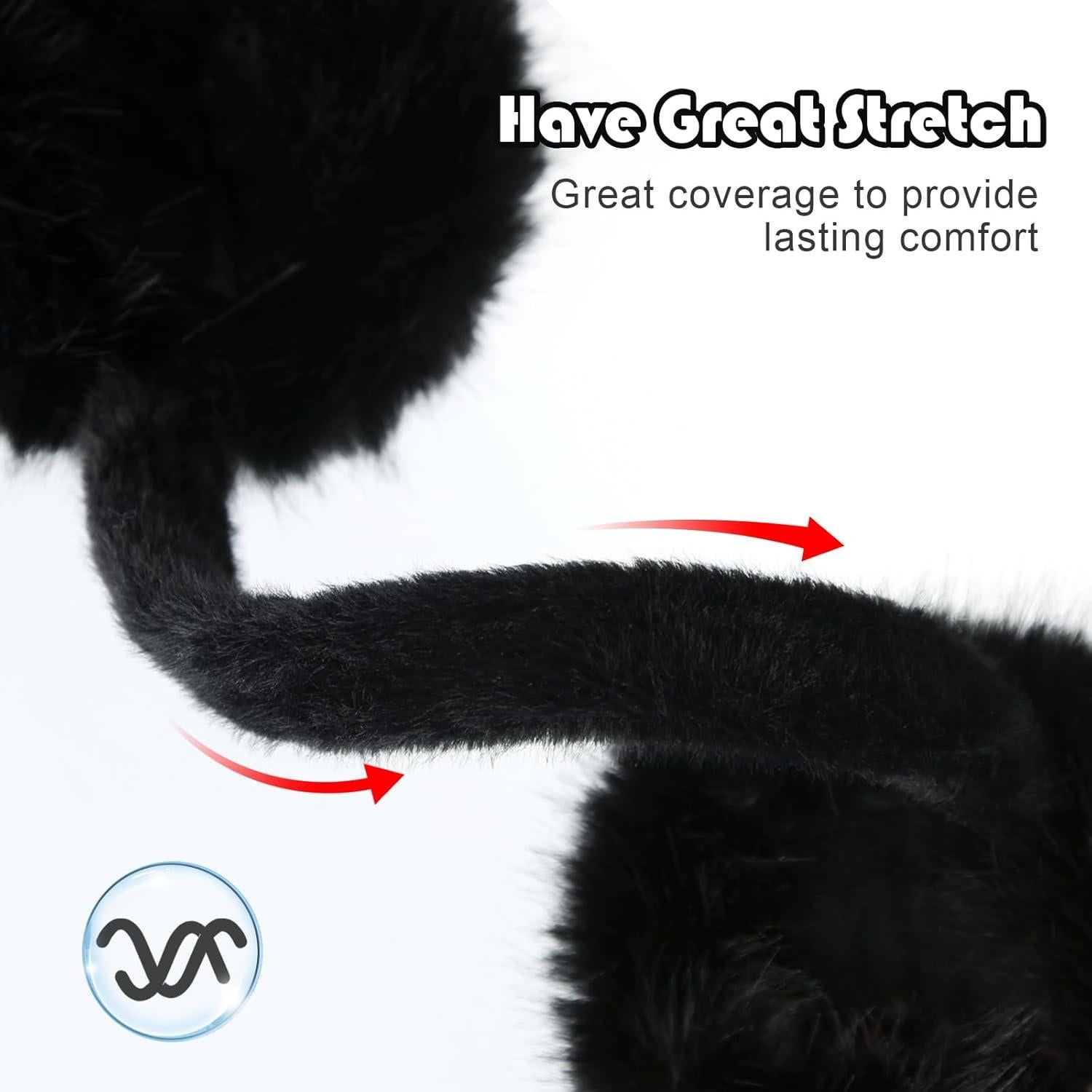 Orejeras de Invierno Plegables para Mujeres - Color Negro