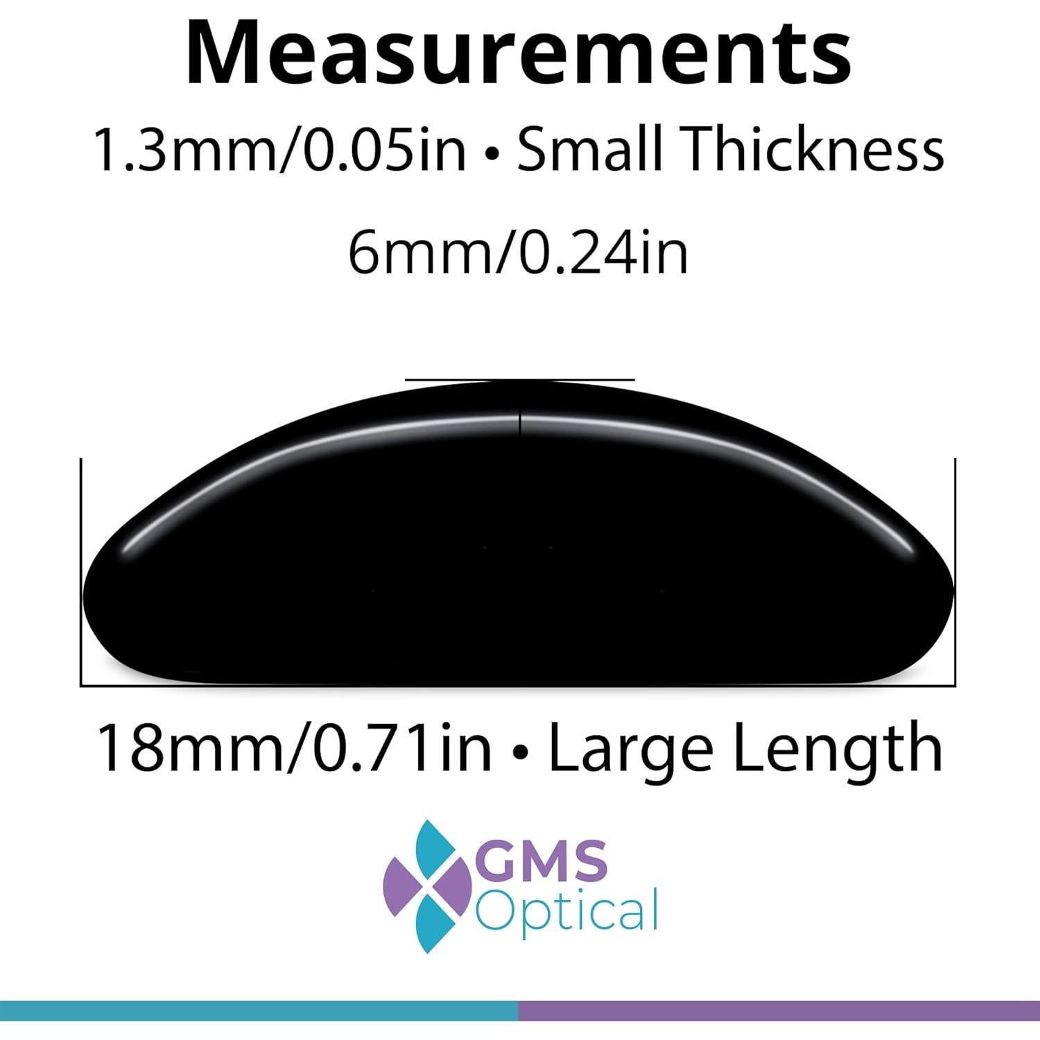 Almohadillas Nasales GMS Optical 1.3mm x 18mm - 5 Pares Negro