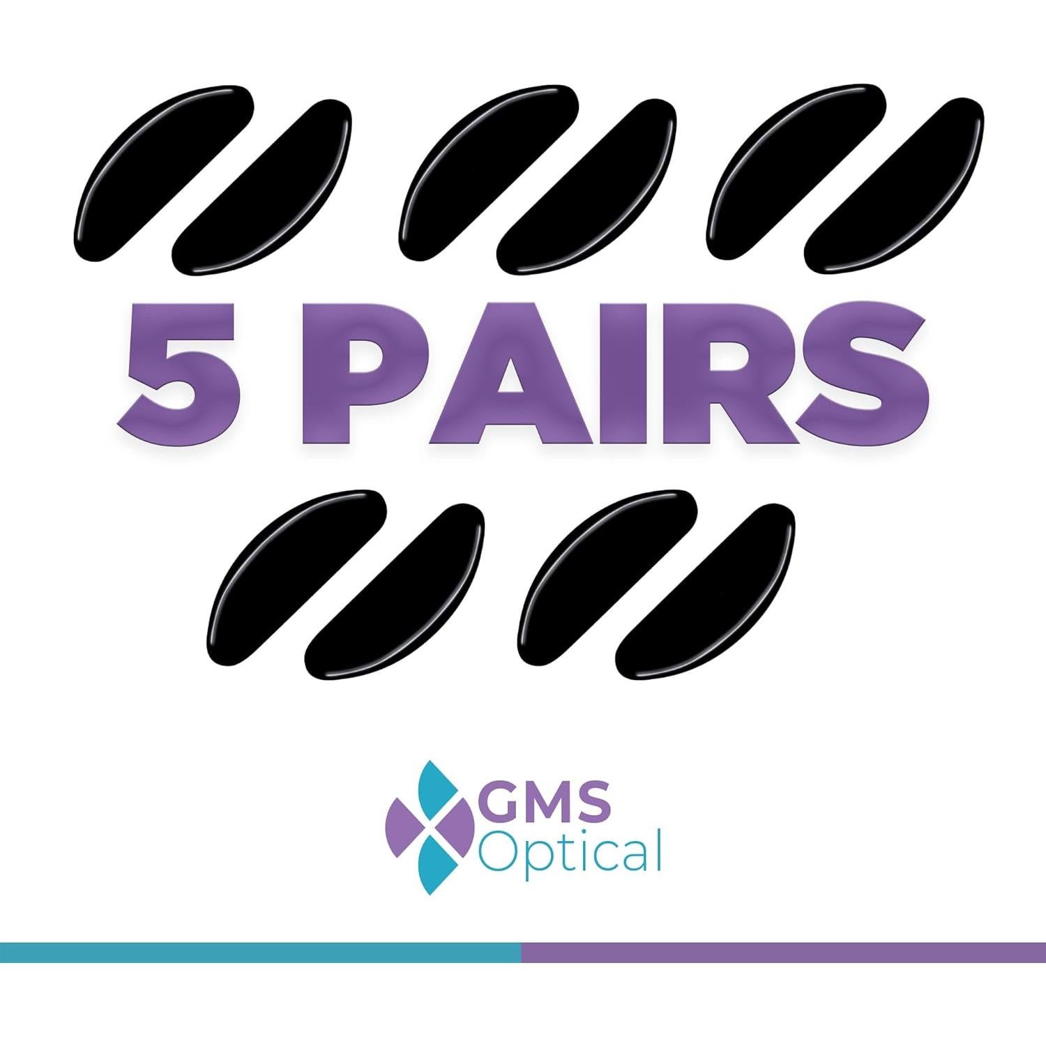 Almohadillas Nasales GMS Optical 1.3mm x 18mm - 5 Pares Negro