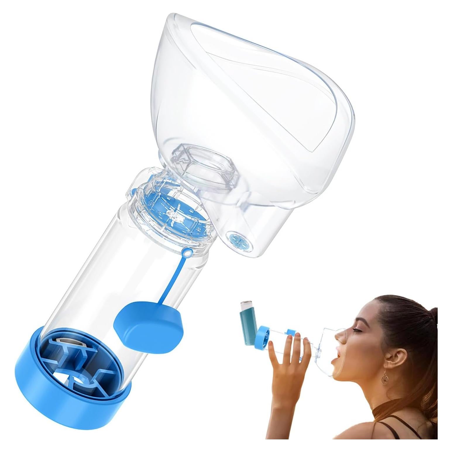 Espaciador de Inhalador Nessi OTC Azul Adulto - Compacto y Liviano