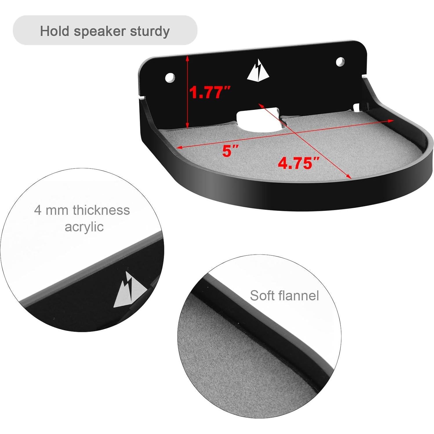 Estante Flotante TXEsign 12.7 cm Acrílico Negro para Altavoz