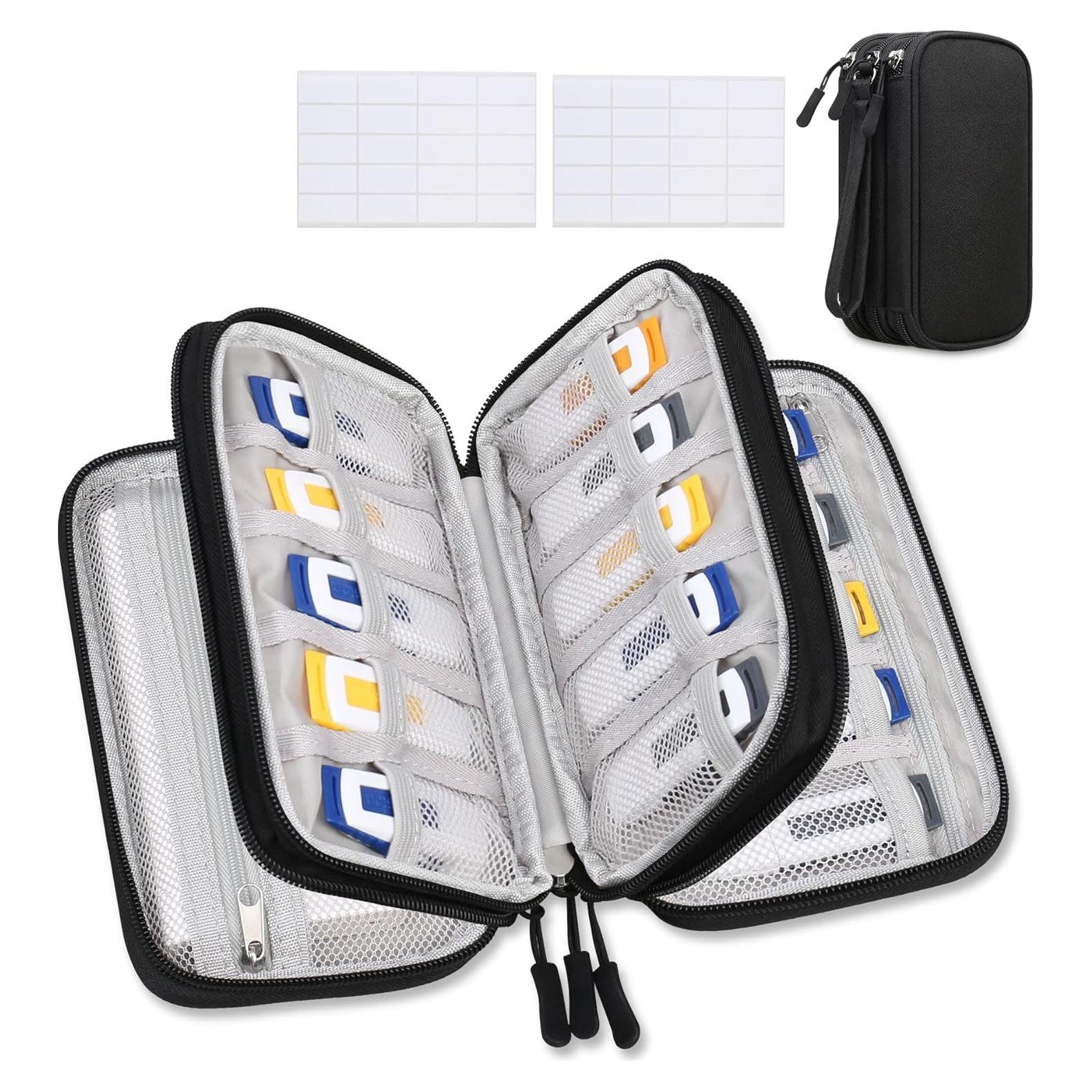 Funda Organizador USB Lacdo Negra - Gran Capacidad 4 Capas