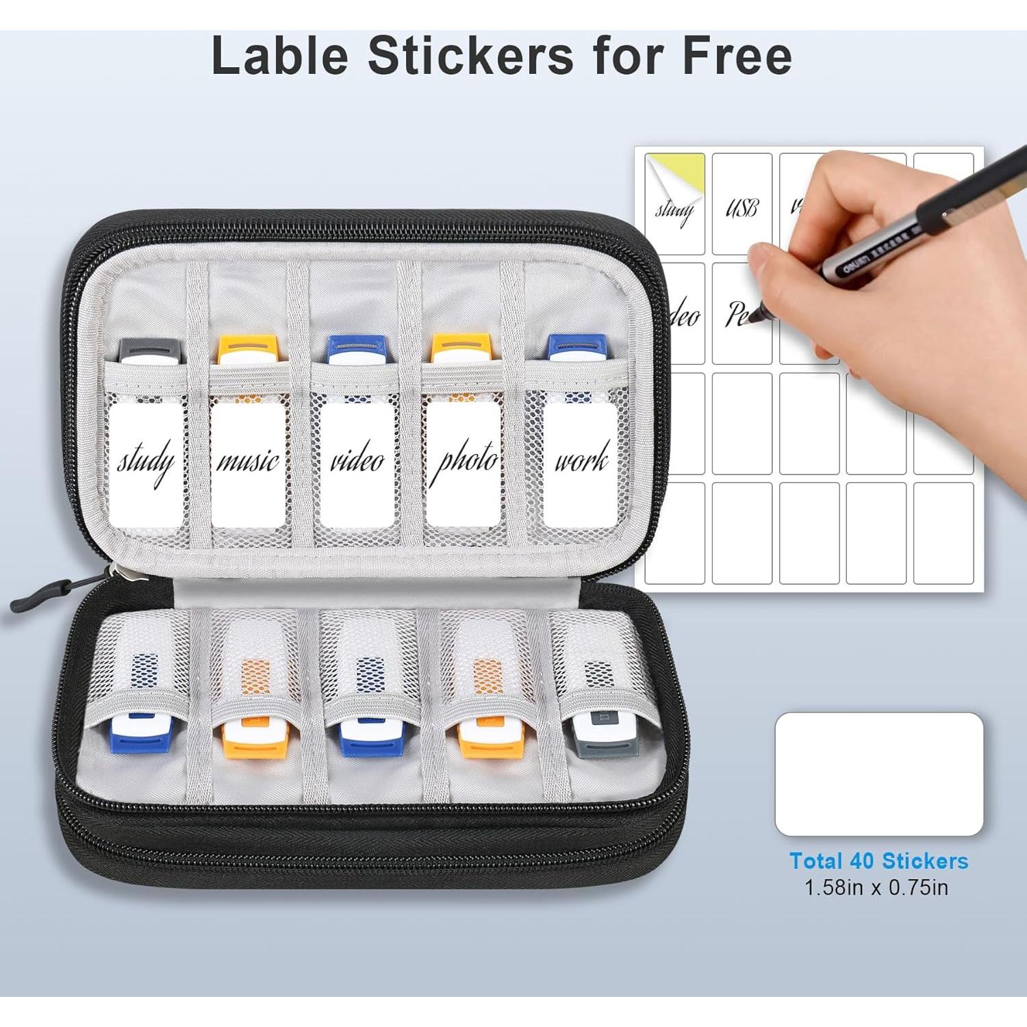 Funda Organizador USB Lacdo Negra - Gran Capacidad 4 Capas