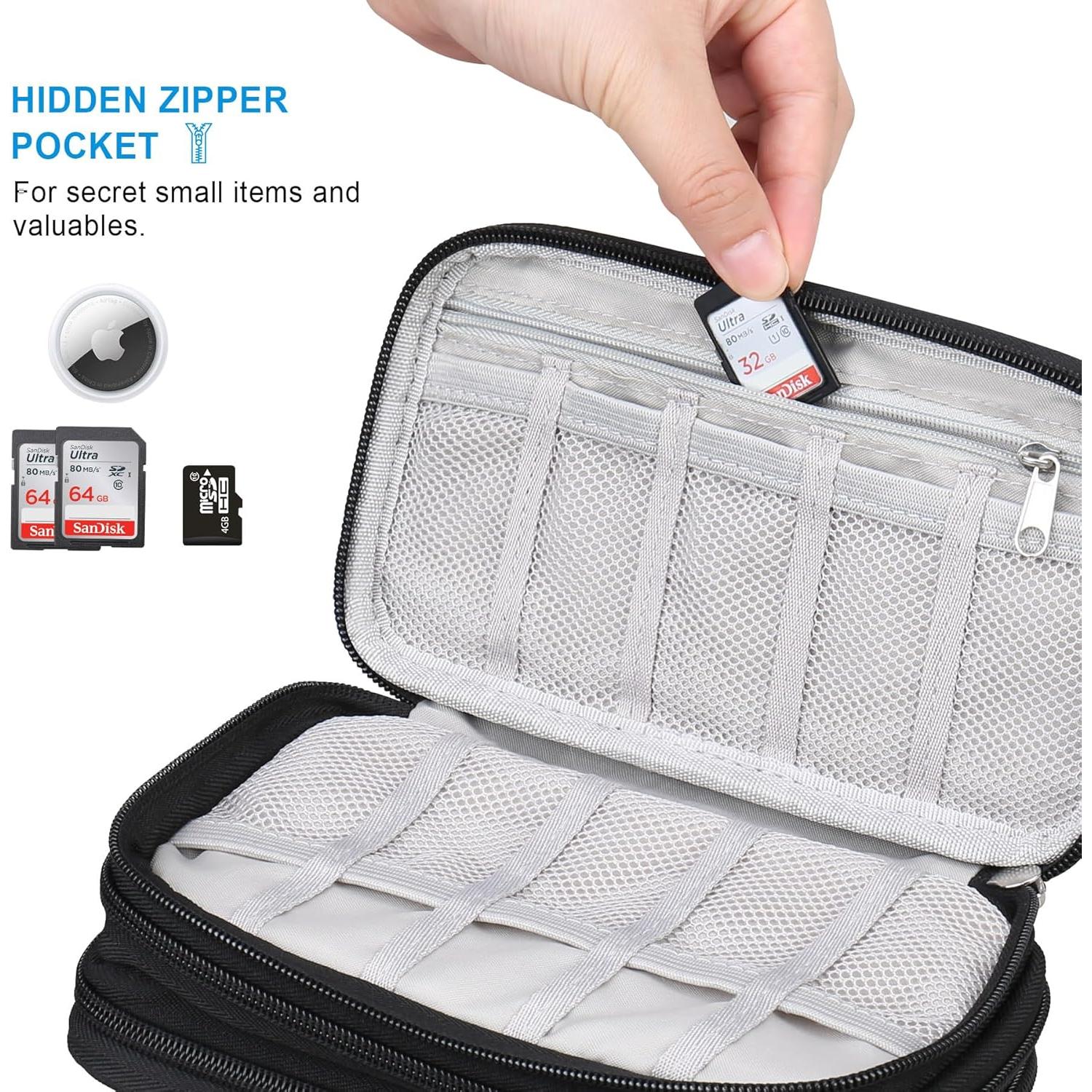 Funda Organizador USB Lacdo Negra - Gran Capacidad 4 Capas