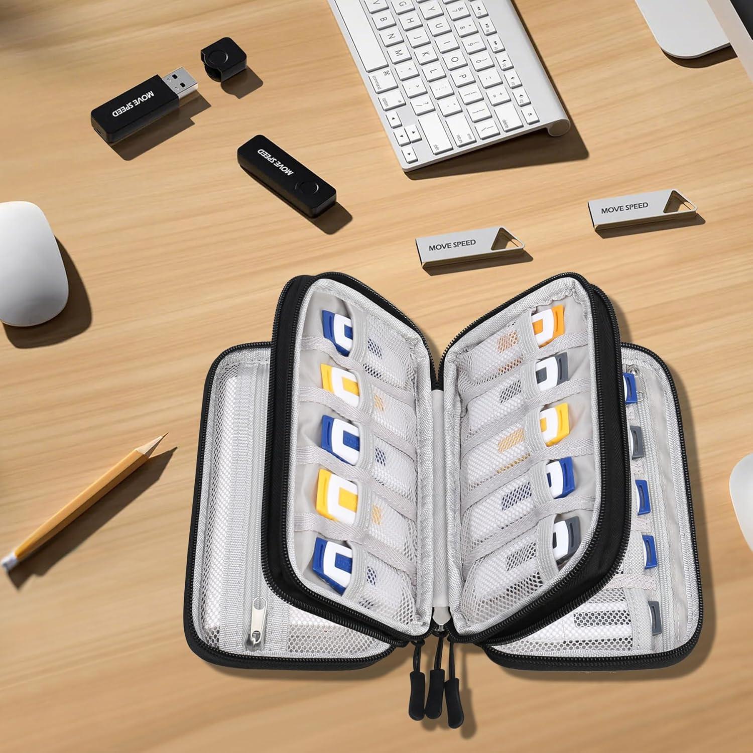 Funda Organizador USB Lacdo Negra - Gran Capacidad 4 Capas